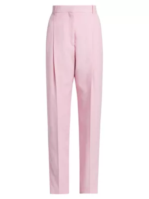 Shop Alexander McQueen Leaf Crepe Pleated Trousers | Saks Fifth Avenue