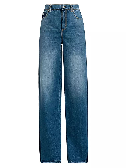Alexander McQueen - High-Rise Wide-Leg Denim Jeans