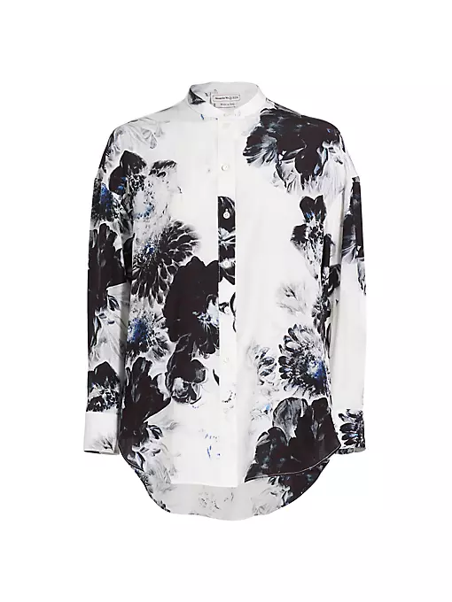 Alexander McQueen - Chiaroscuro Cocoon-Sleeve Silk Shirt