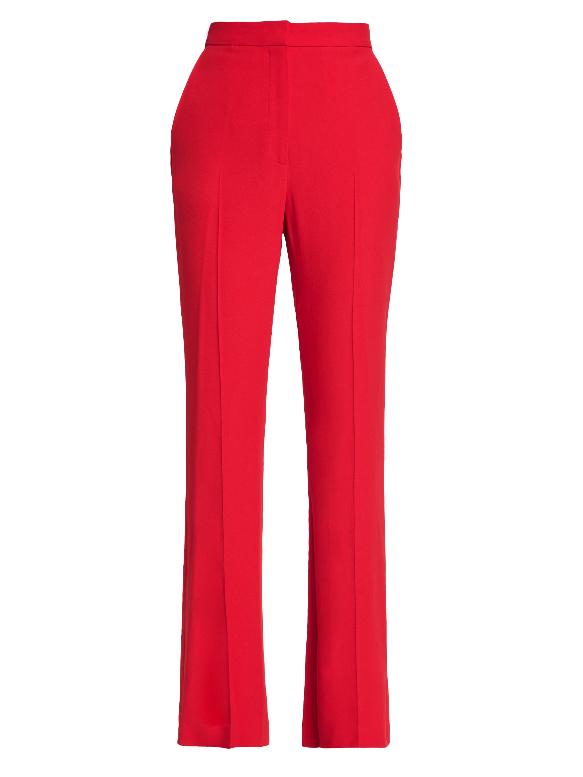 McQueen Women's High-Rise Boot-Cut Trousers - Lust Red