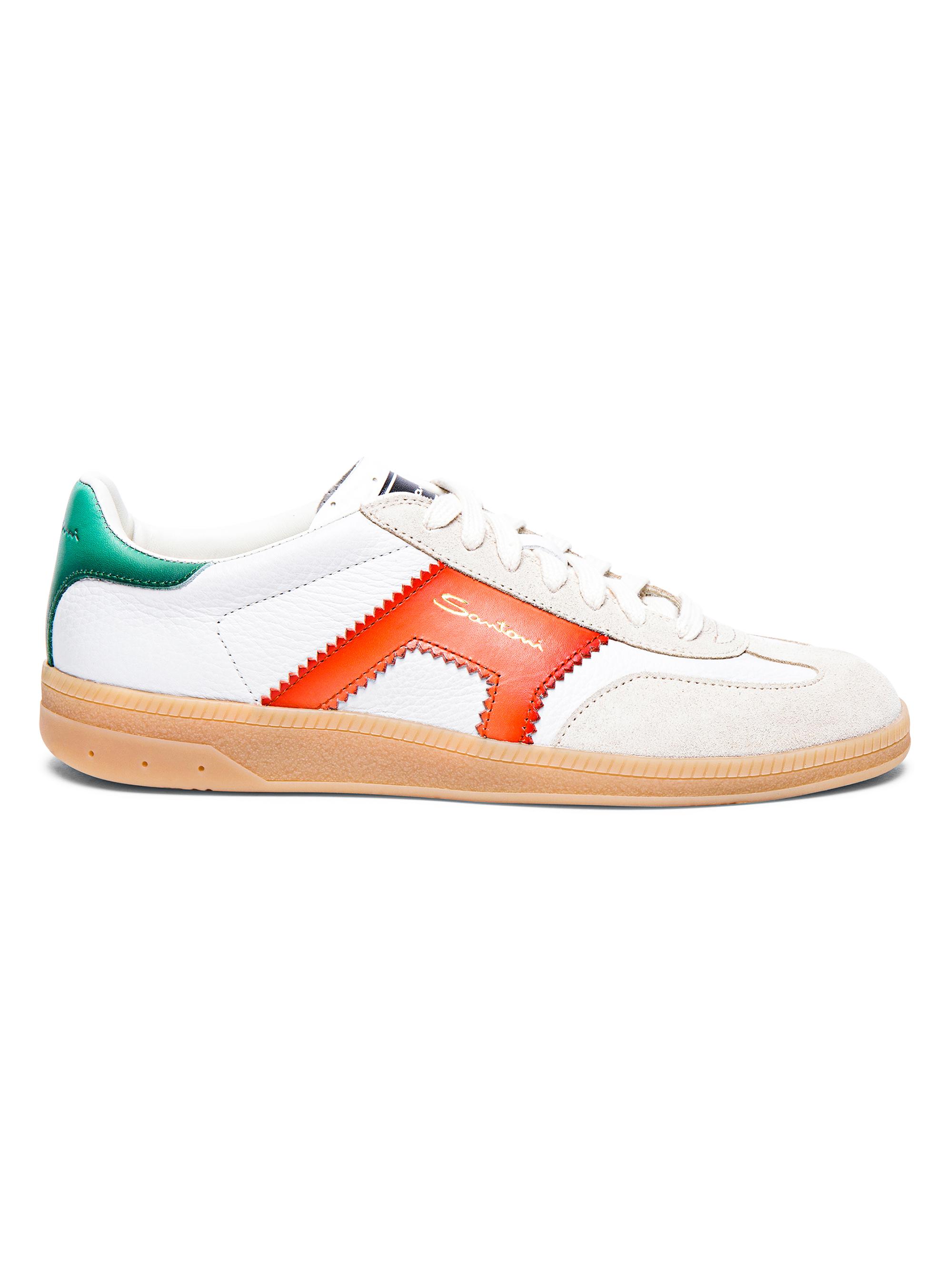 Santoni Women's Colorblocked Leather Low-Top Sneakers - White