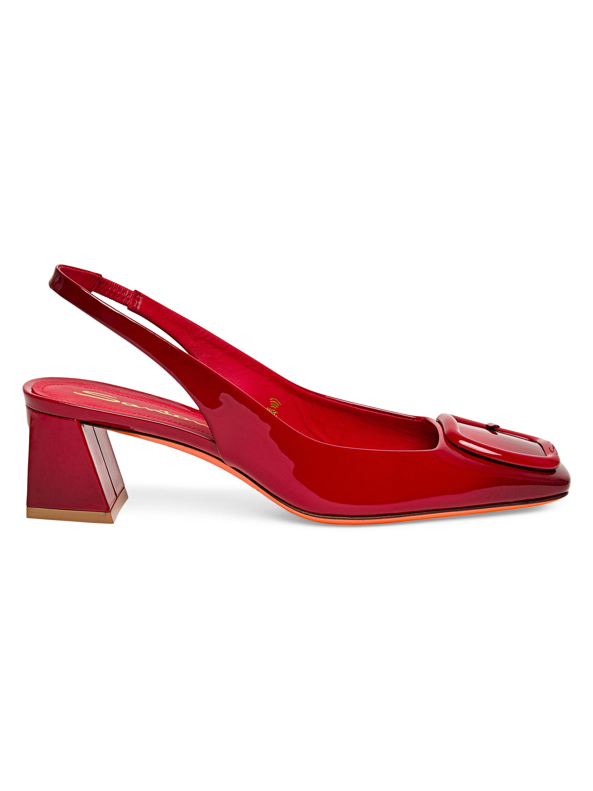 Santoni Women's Lemon 50MM Patent Leather Slingback Pumps - Red