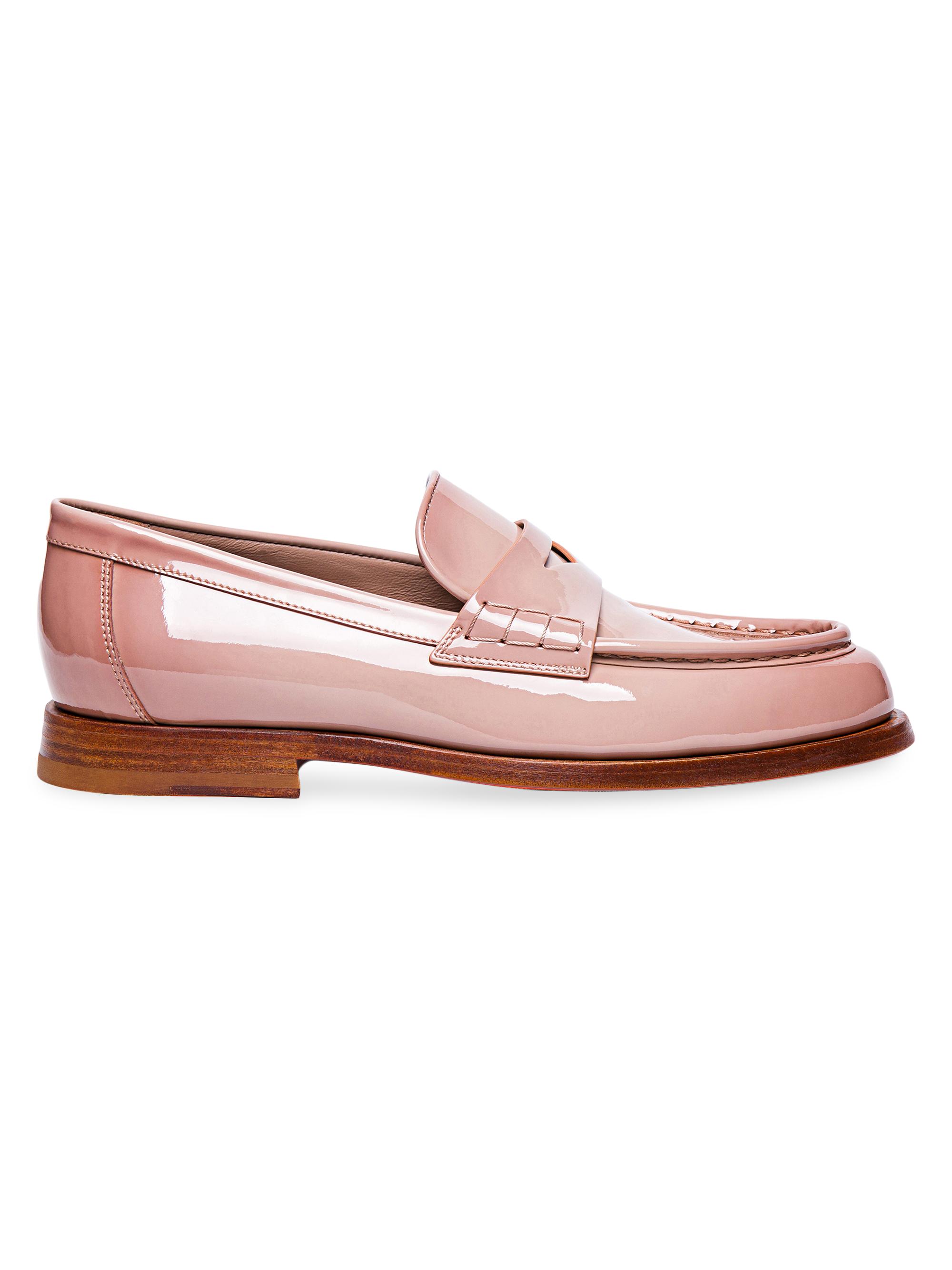 Santoni Women's Airglow Patent Leather Penny Loafers - Pink