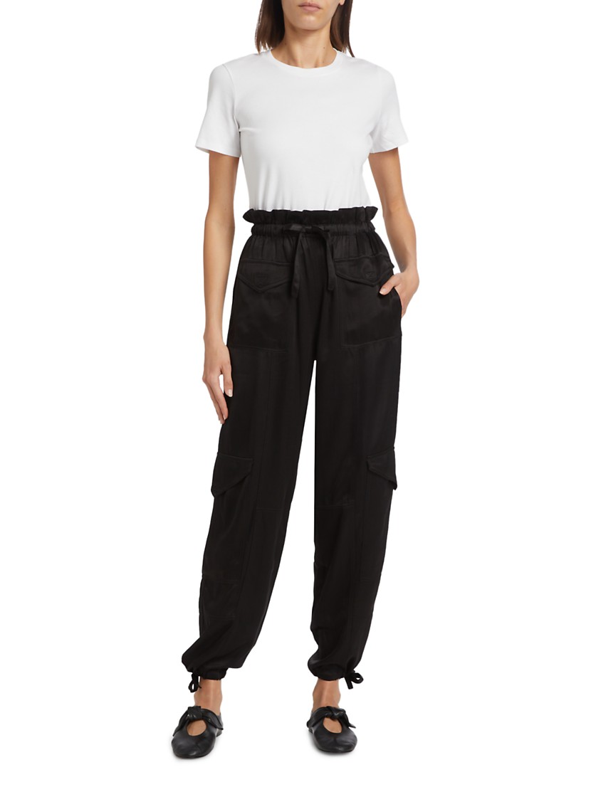 Shop Ganni Washed Satin Cargo Pants | Saks Fifth Avenue Shop Ganni Washed Satin Cargo Pants | Saks Fifth Avenue