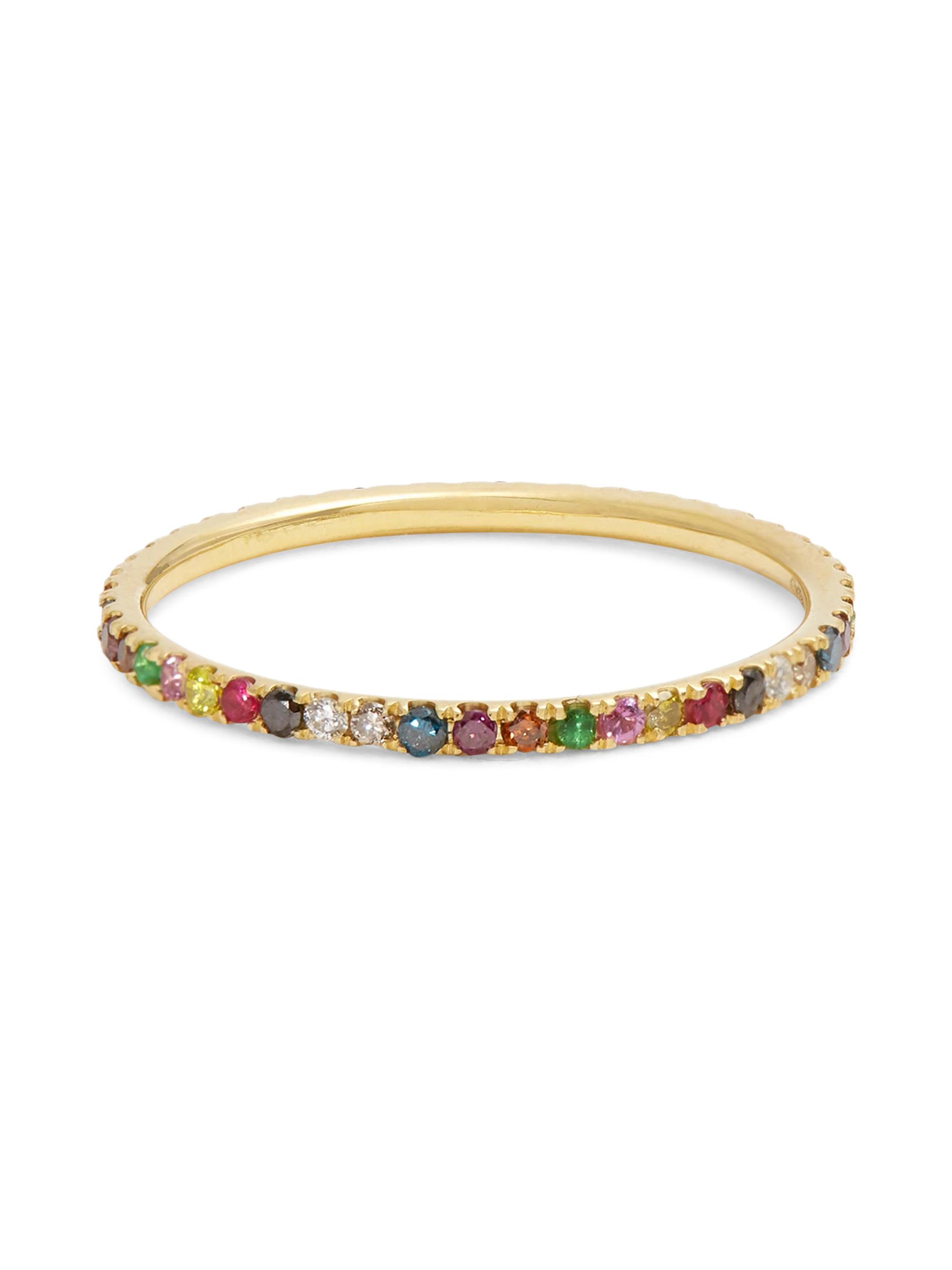 Ileana Makri Women's Classic Thread 18K Yellow Gold & Rainbow Multi-Stone Ring - Yellow Gold