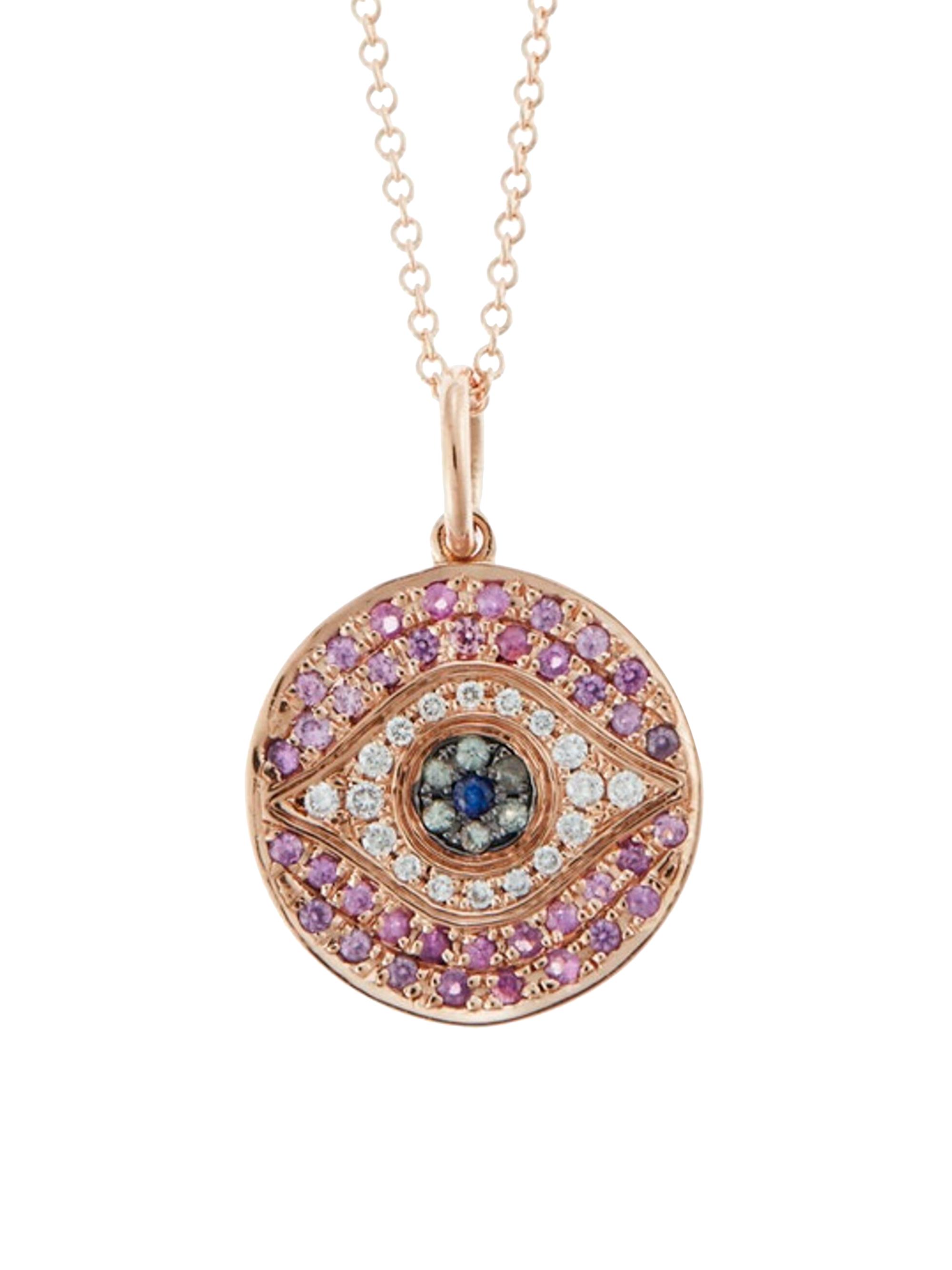 Ileana Makri Women's Evil Eye 18K Rose Gold, Diamond, & Sapphire Pendant - Yellow Gold