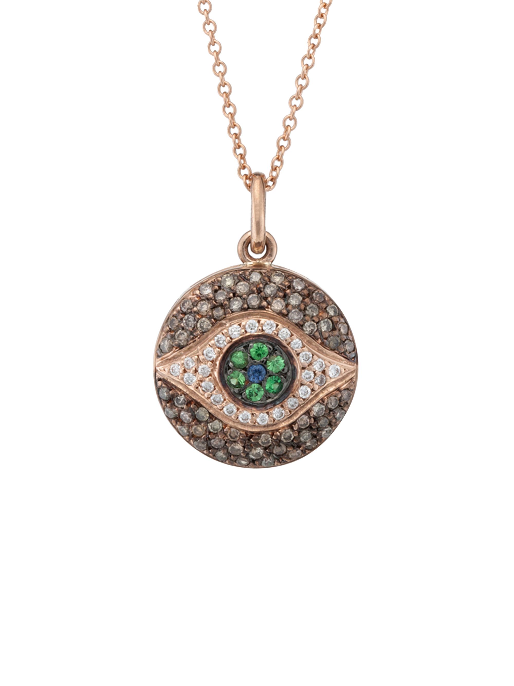 Ileana Makri Women's Evil Eye 18K Rose Gold & Multi-Stone Dawn Chevalier  Pendant Necklace - Yellow Gold