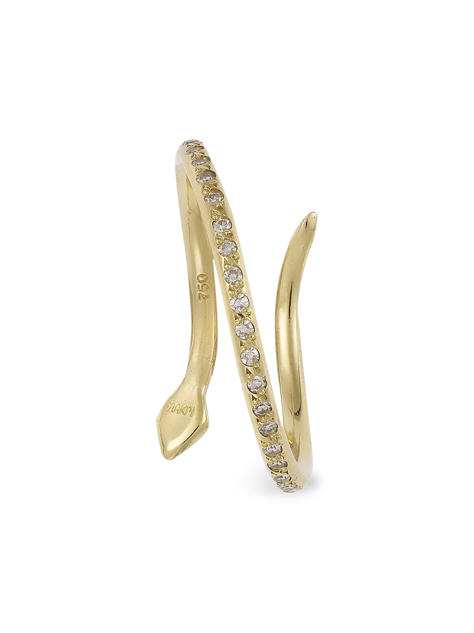 Ileana Makri Women's Small 18K Yellow Gold, Diamond & Tsavorite Snake Ring - Yellow Gold | Thumbnail 3