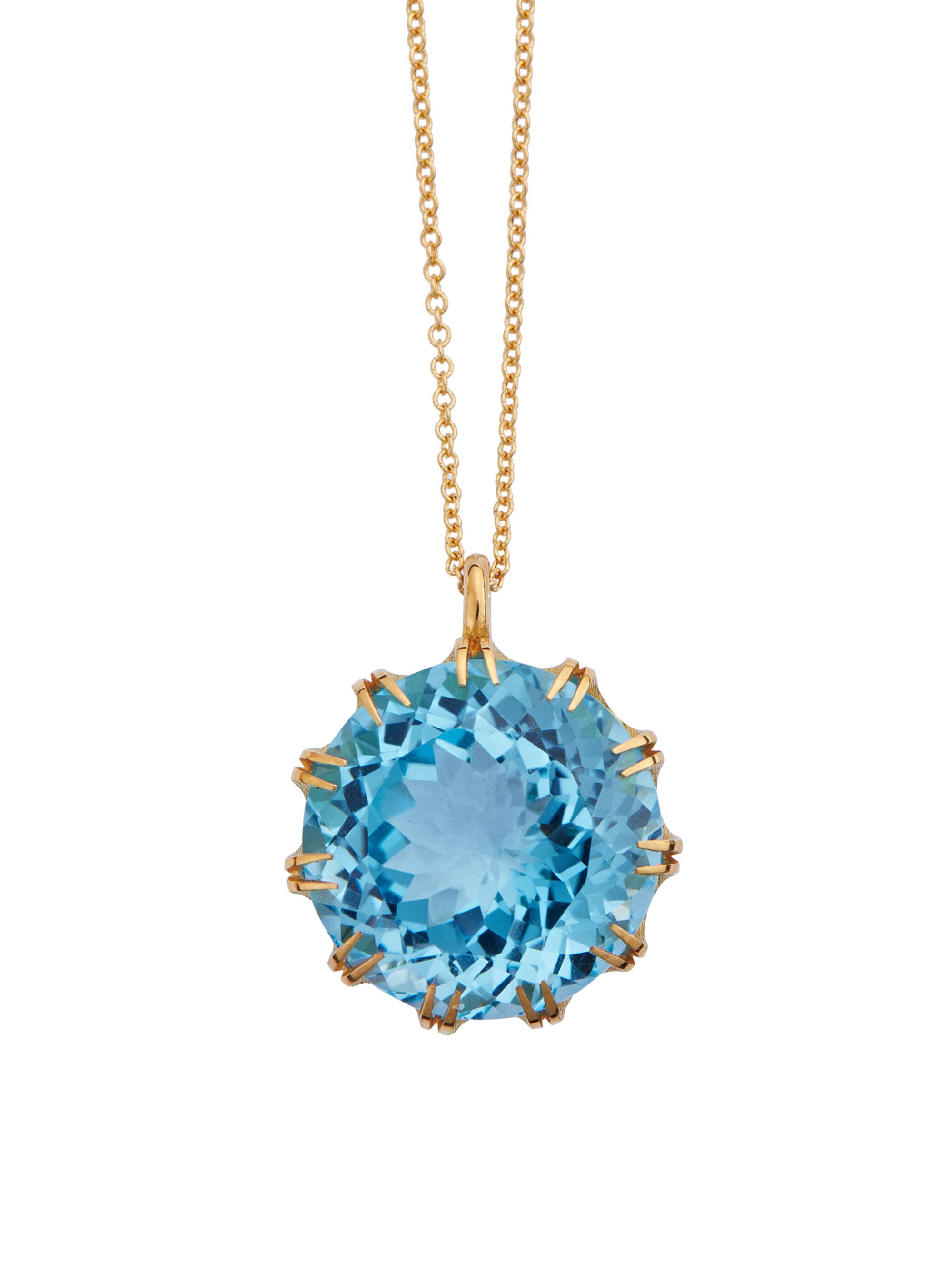 Ileana Makri Women's Crown 18K Yellow Gold & Blue Topaz Necklace - Yellow Gold