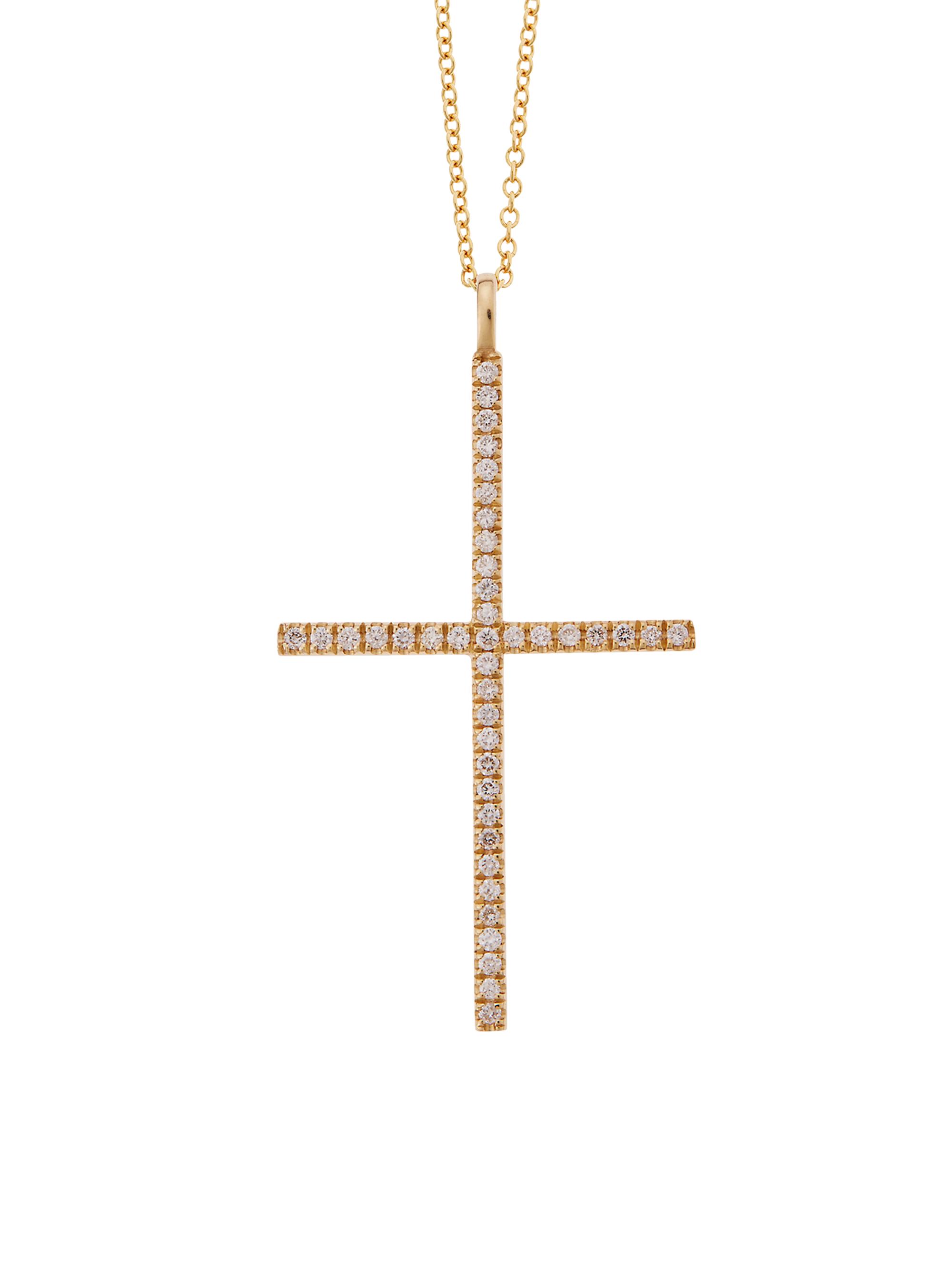 Ileana Makri Women's Classic 18K Yellow Gold & Diamond Cross Pendant Necklace - Yellow Gold