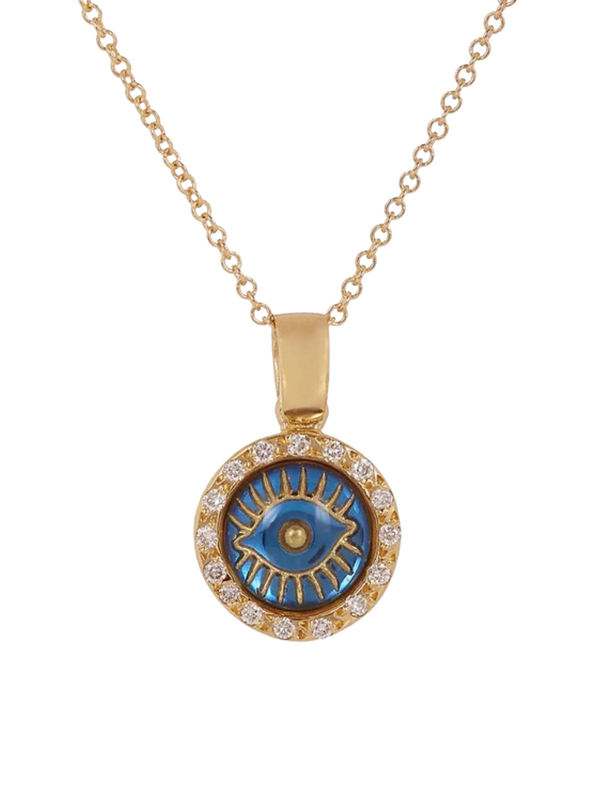 Ileana Makri Women's 18K Yellow Gold & White Diamond Evil Eye Pendant Necklace - Yellow Gold
