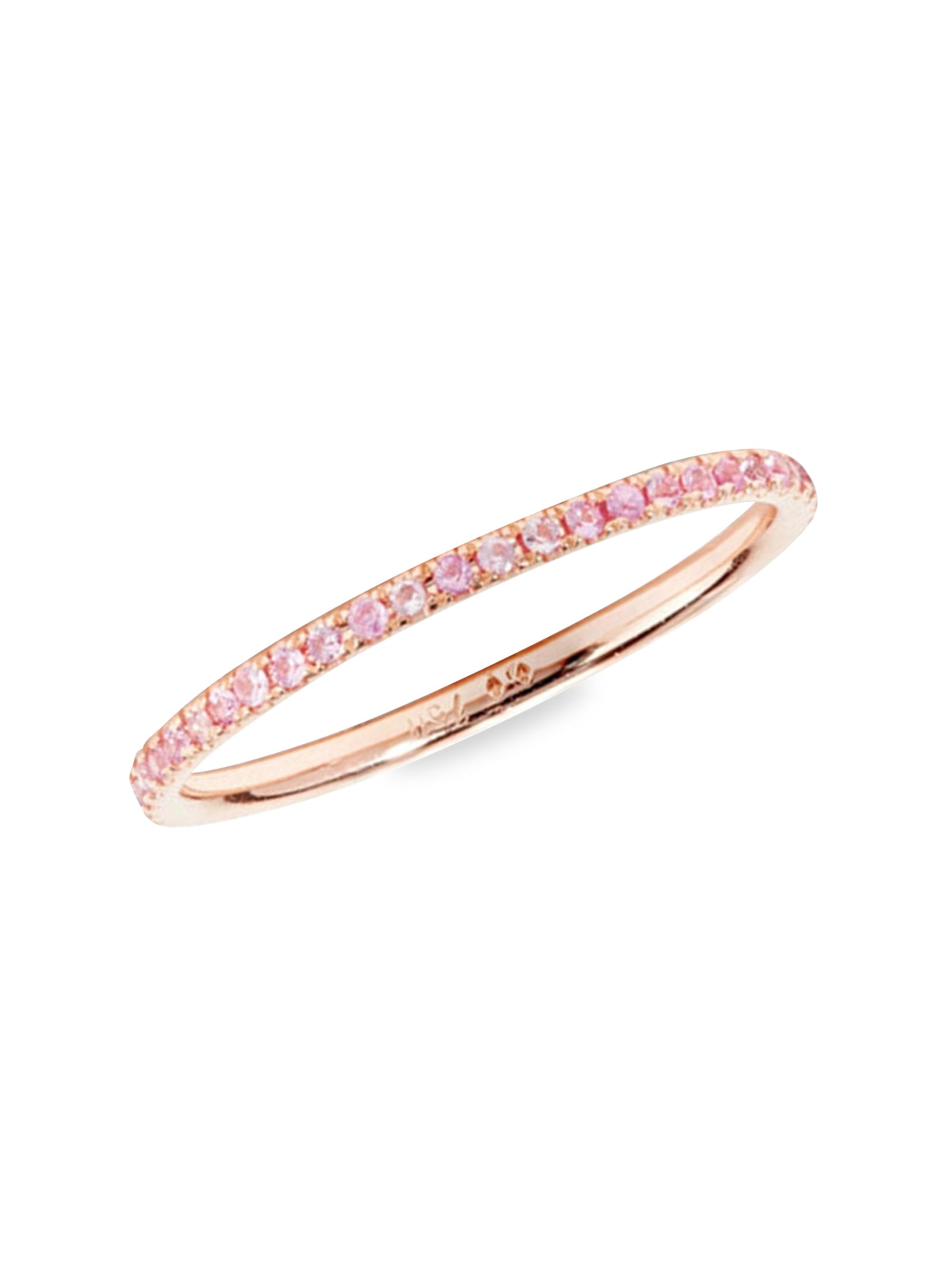 Ileana Makri Women's 18K Rose Gold & Pink Sapphire Thread Band Ring - Rose Gold