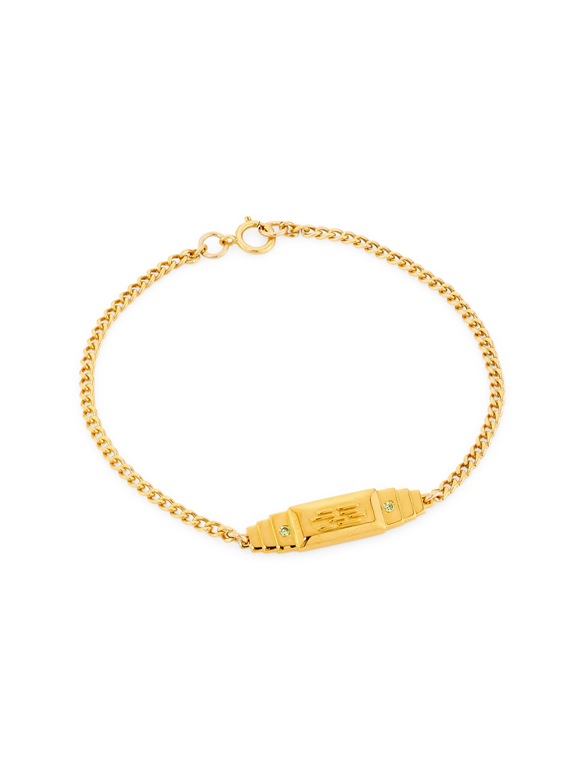 Gwen Beloti Jewelry Women's Sol Gold Bar Block 18K-Gold-Plated & Cubic Zirconia Bracelet - Yellow Gold