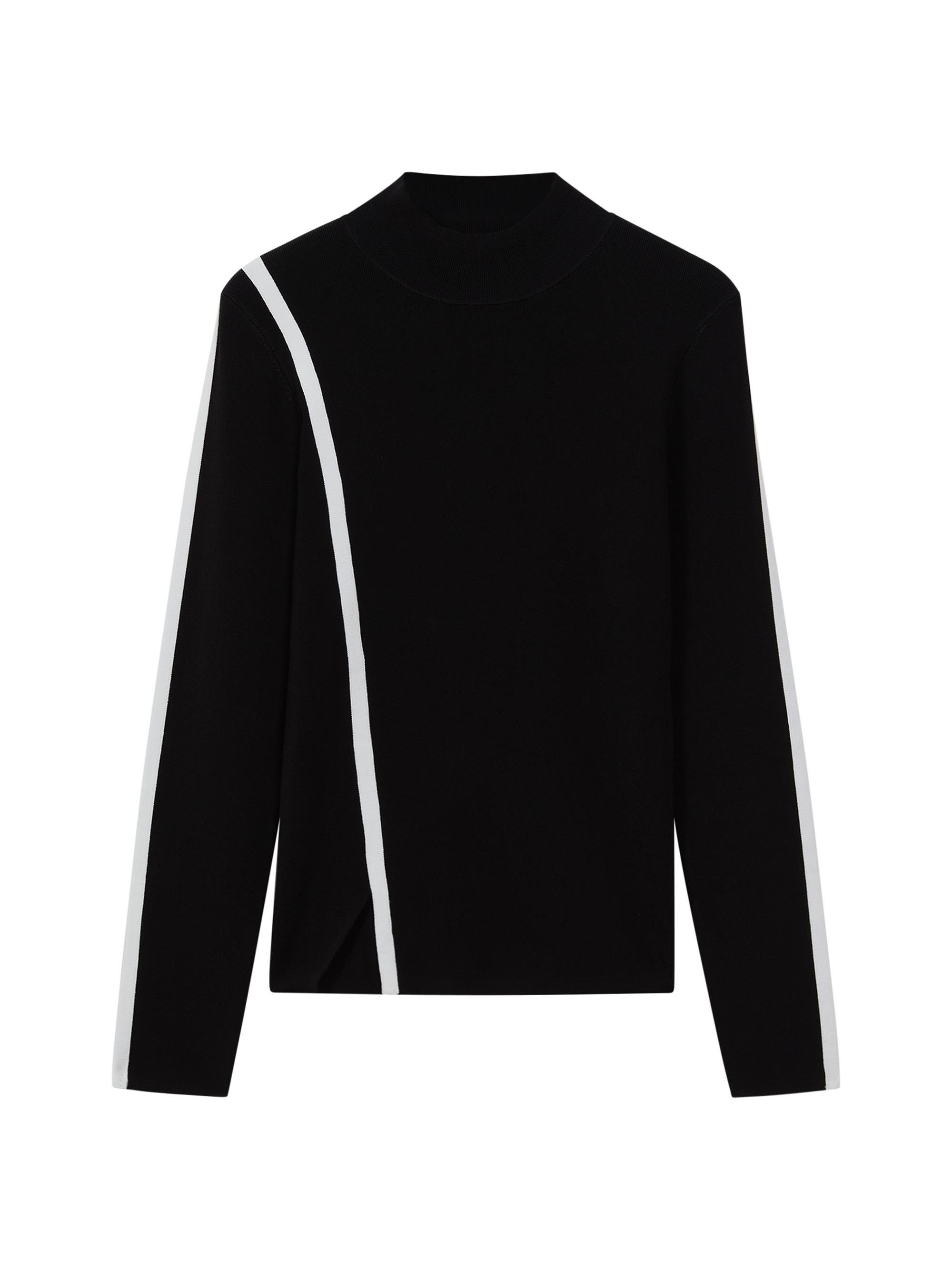Reiss Women's Anna Mock Turtleneck Sweater - Black White