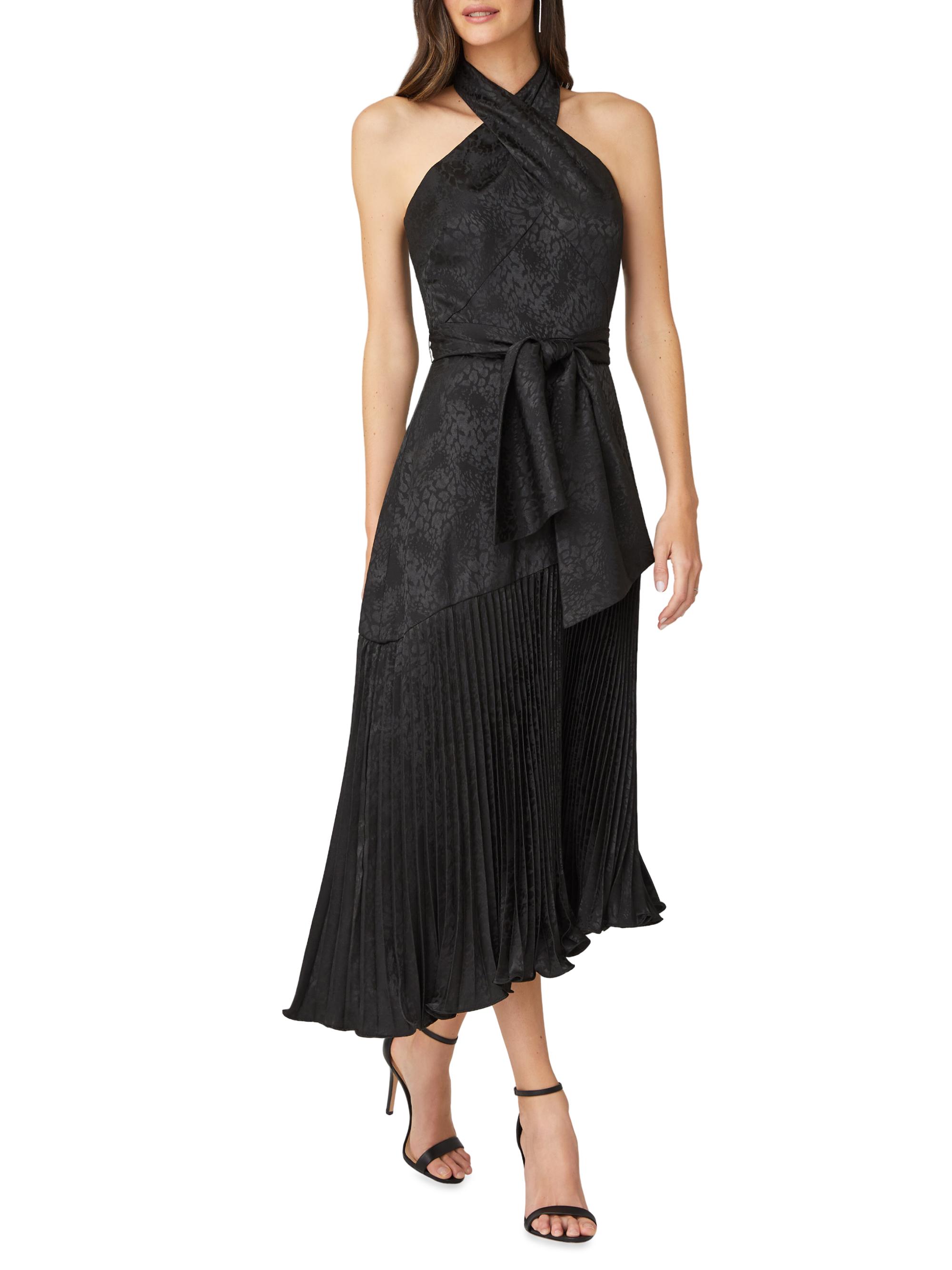 Shoshanna Roya Halter Jacquard Midi Dress | Saks Fifth Avenue