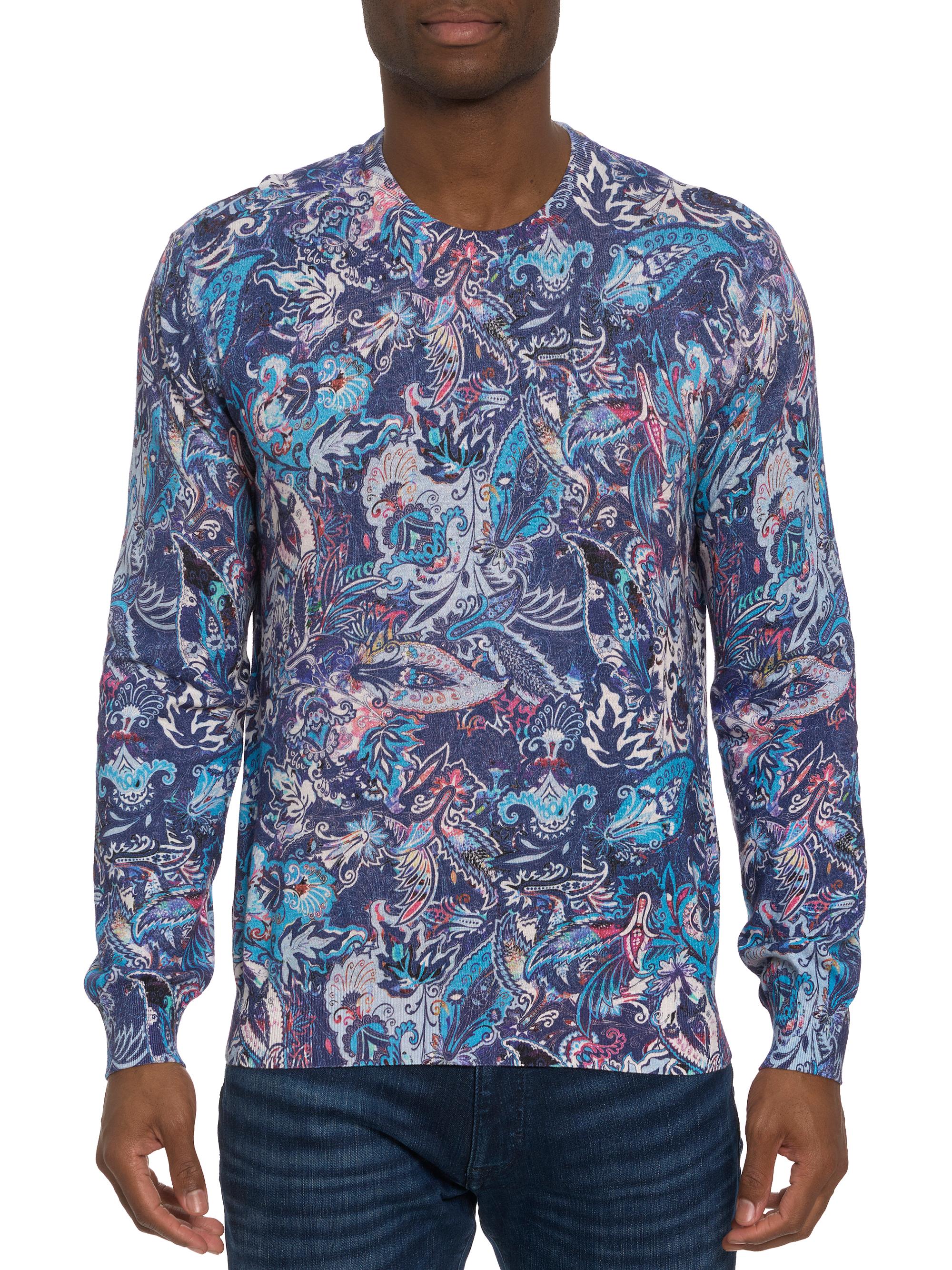 Robert Graham Men's Meier Paisley Print Sweater - Blue