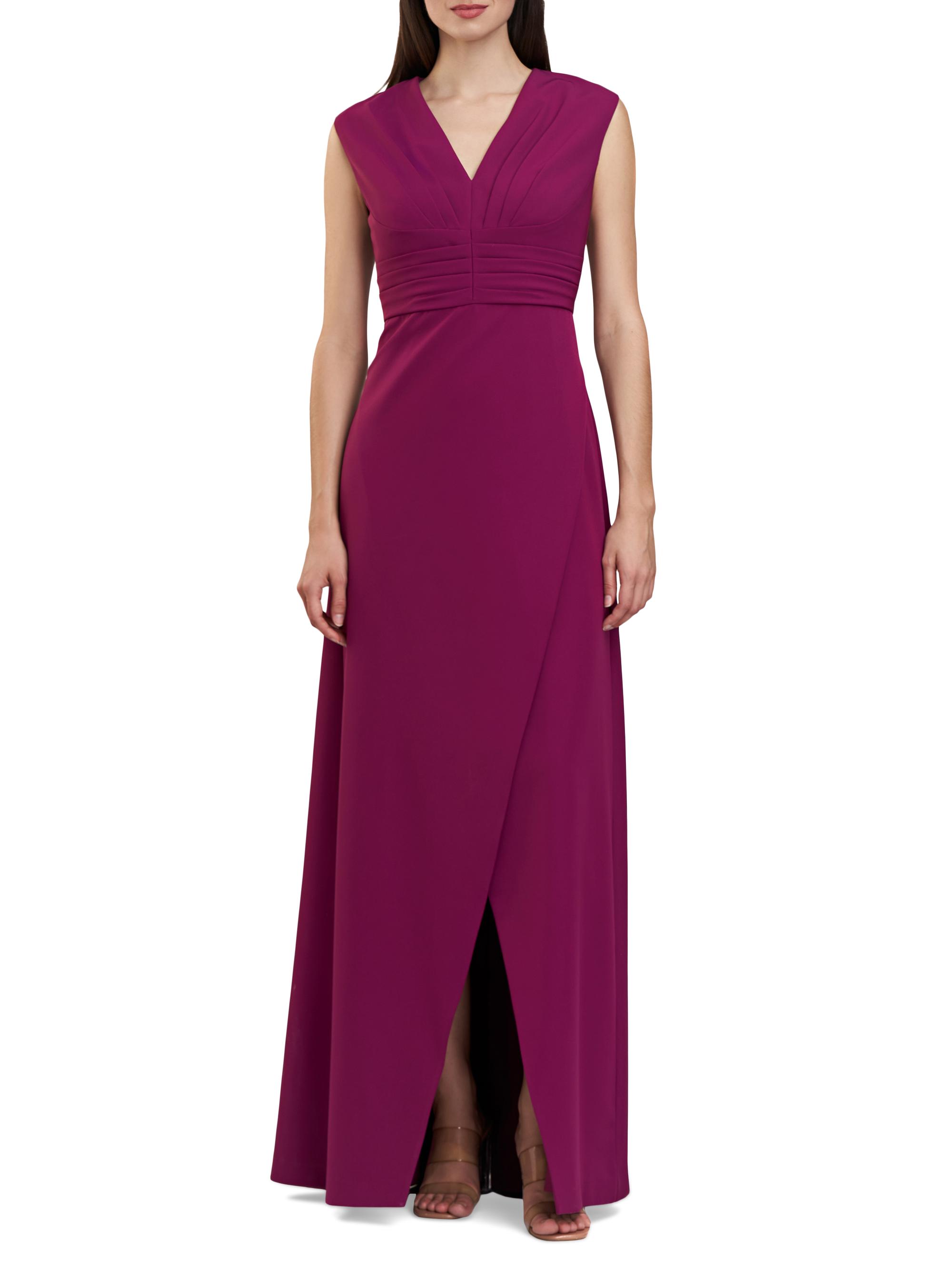 Kay Unger Women's Melora Crepe V-Neck Gown - Boysenberry
