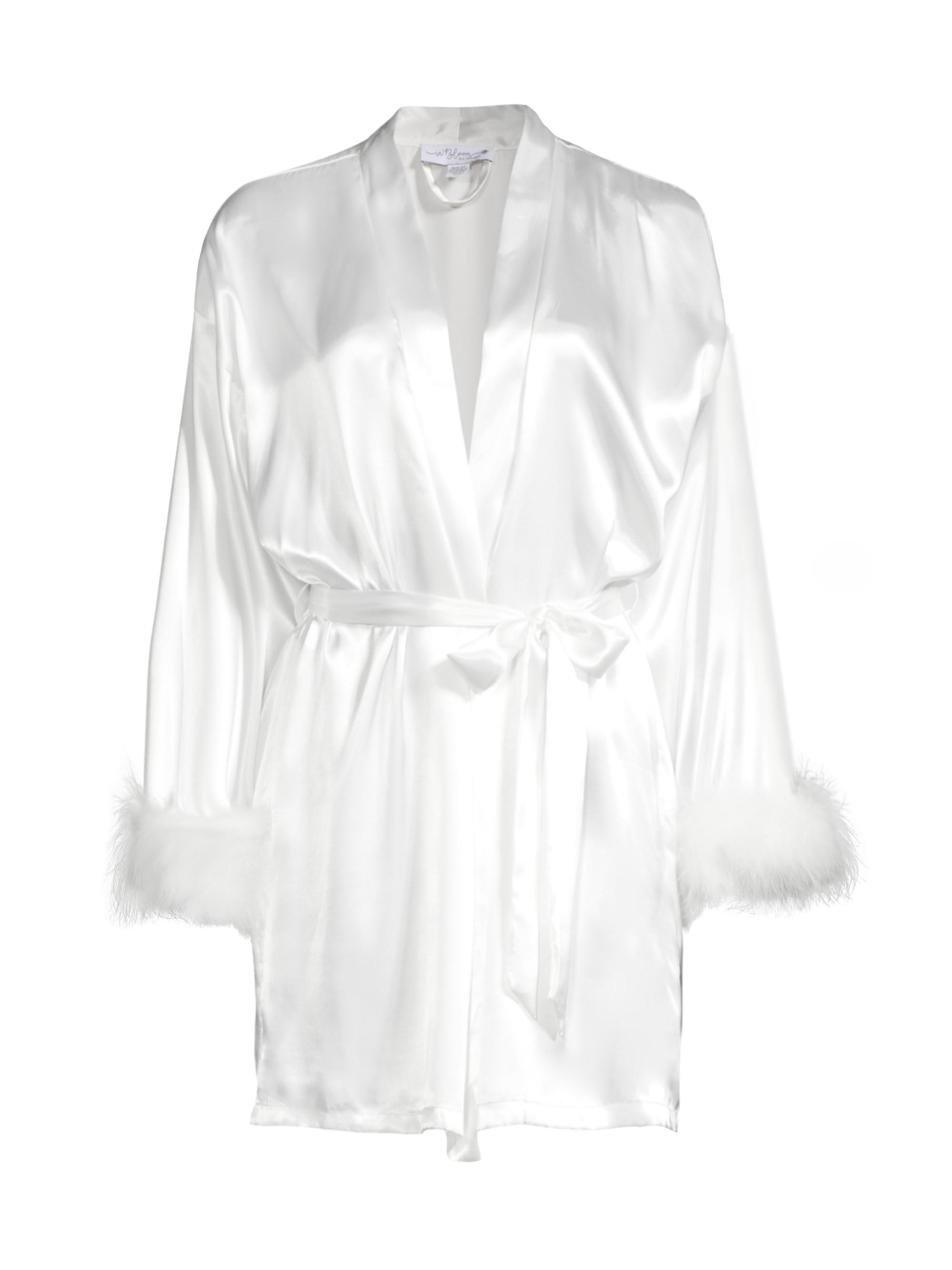 In Bloom Women's Hope Feather-Trimmed Satin Robe -