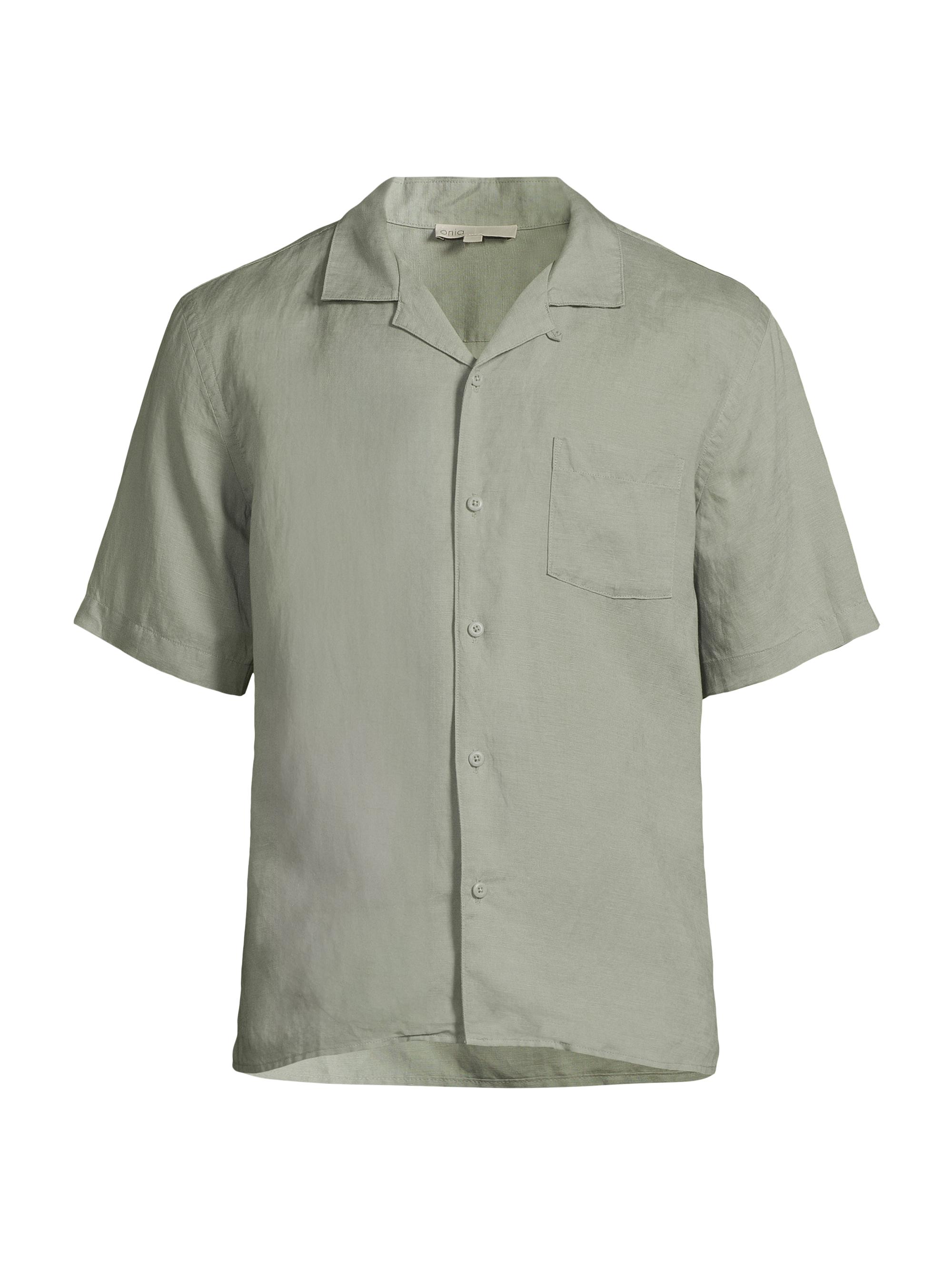 Onia Men's Linen-Blend Camp Shirt - Sage
