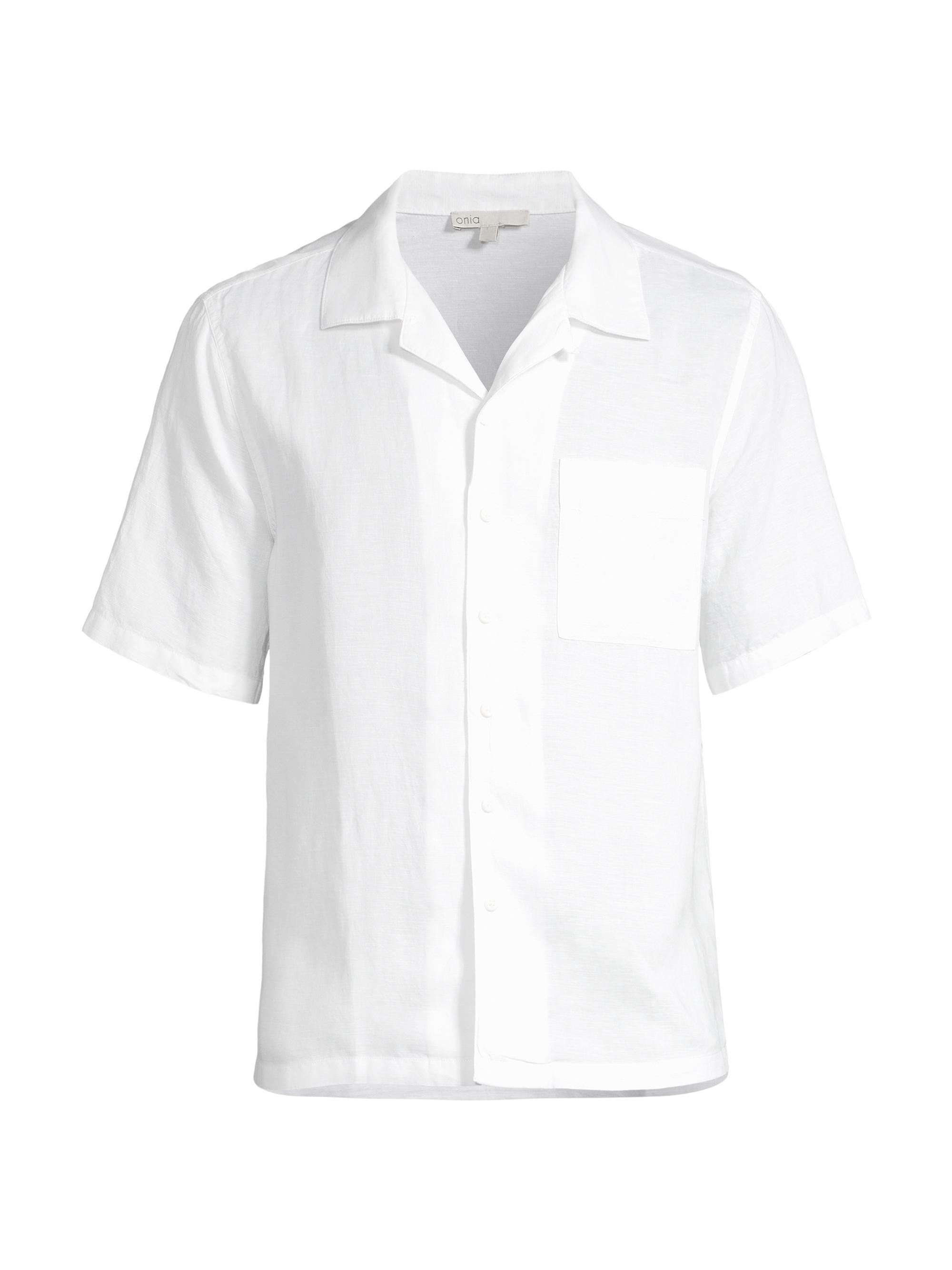 Onia Men's Linen-Blend Camp Shirt - White