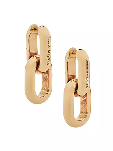 Peak Goldtone Chain Drop Earrings