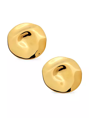 Small Beam Goldtone Disc Earrings