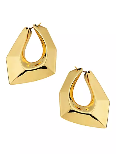Modernist Goldtone Hoop Earrings
