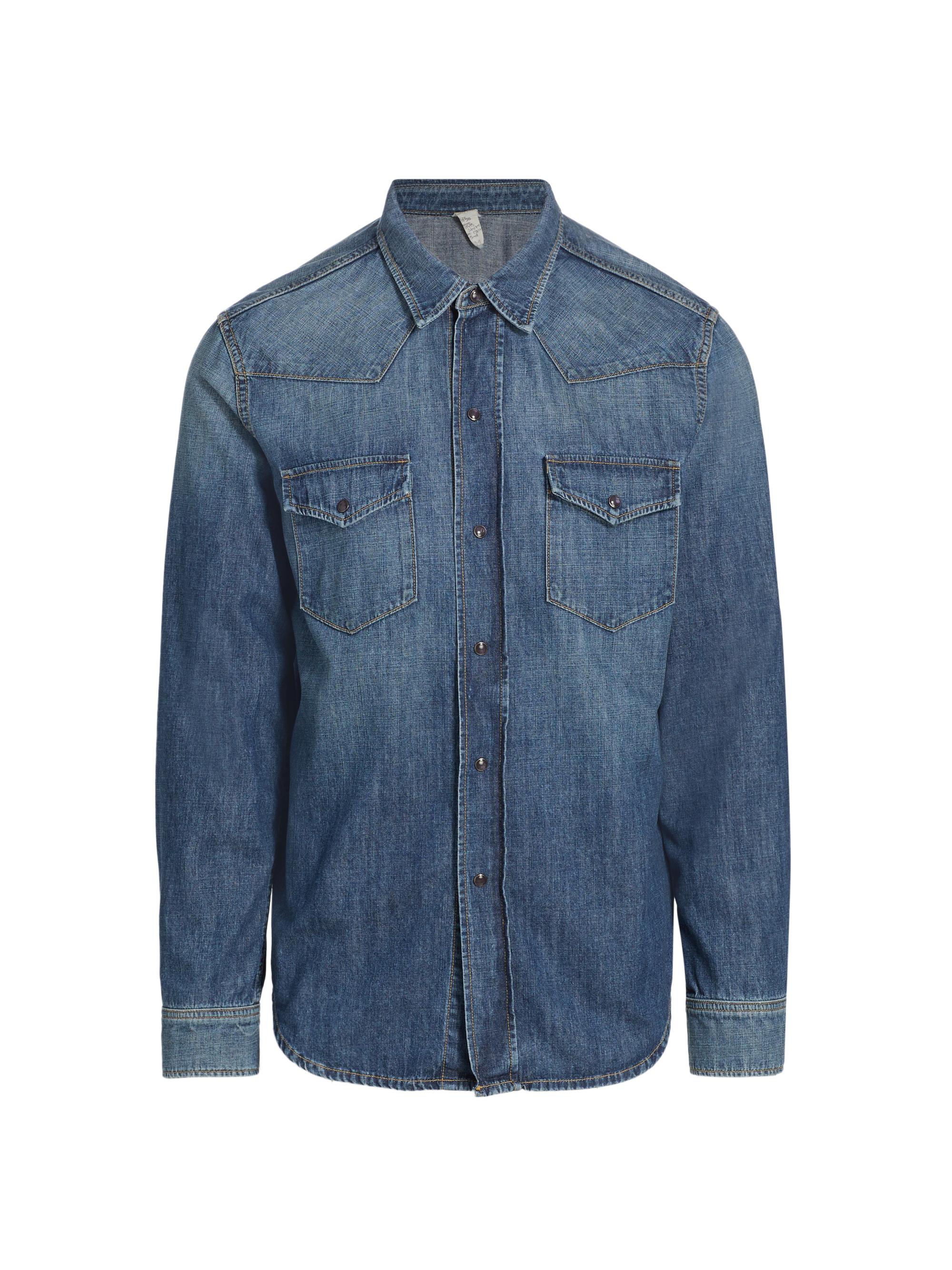 Nili Lotan Men's Travis Denim Long-Sleeve Shirt - Classic Wash