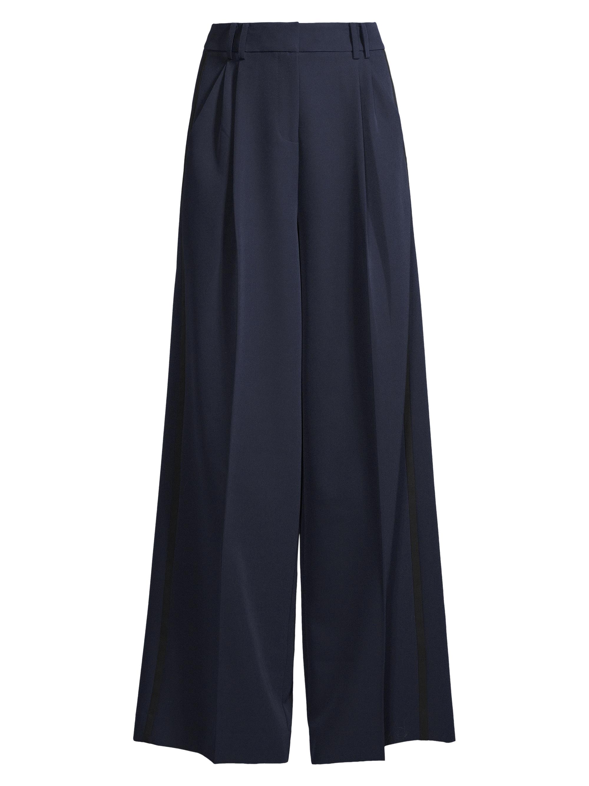 Kobi Halperin Women's Eliza Pleated Twill Wide-Leg Pants - Navy