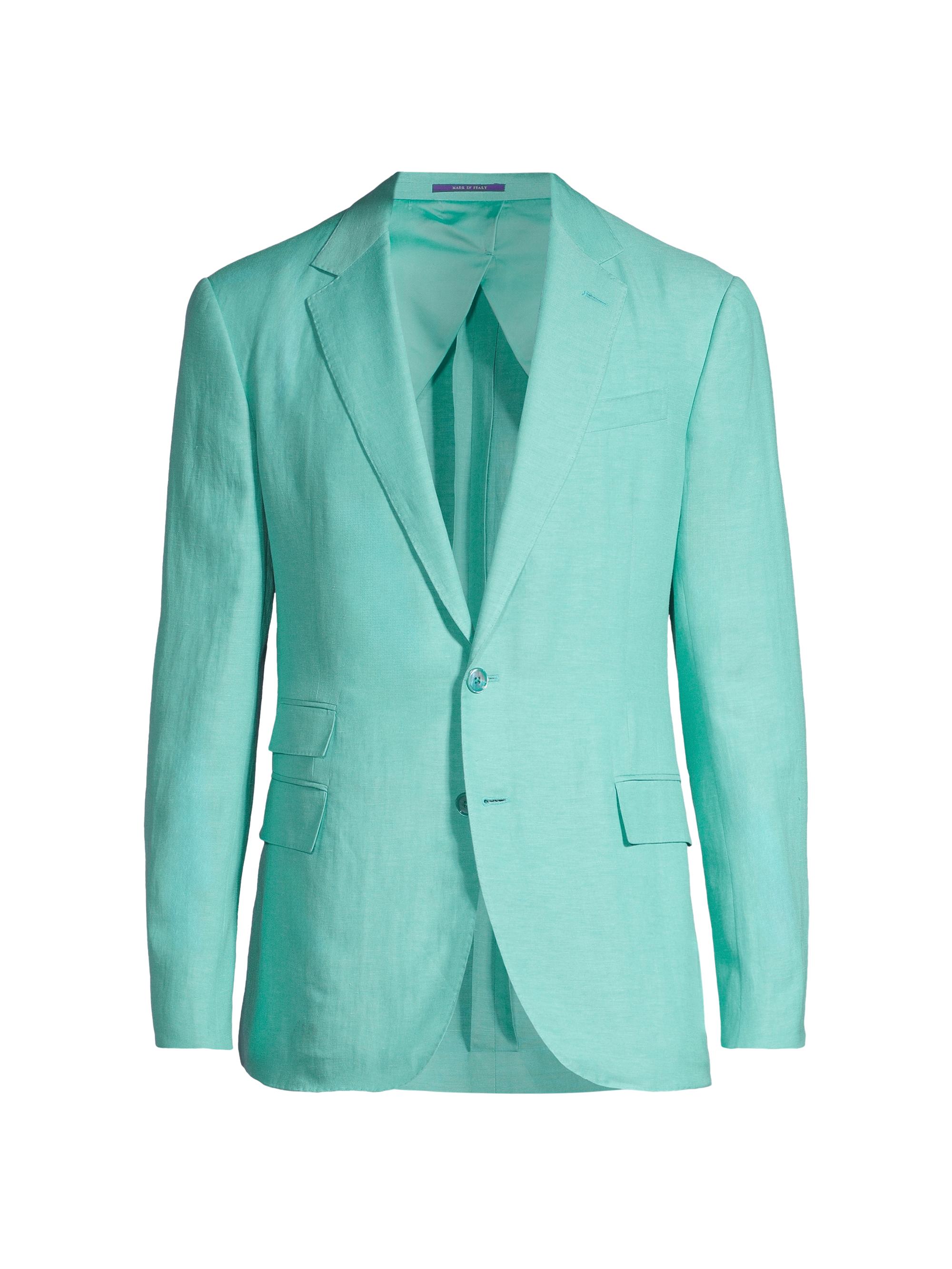 Ralph Lauren Purple Label Men's Kent Silk-Linen Single-Breasted Jacket - Sea Glass Blue