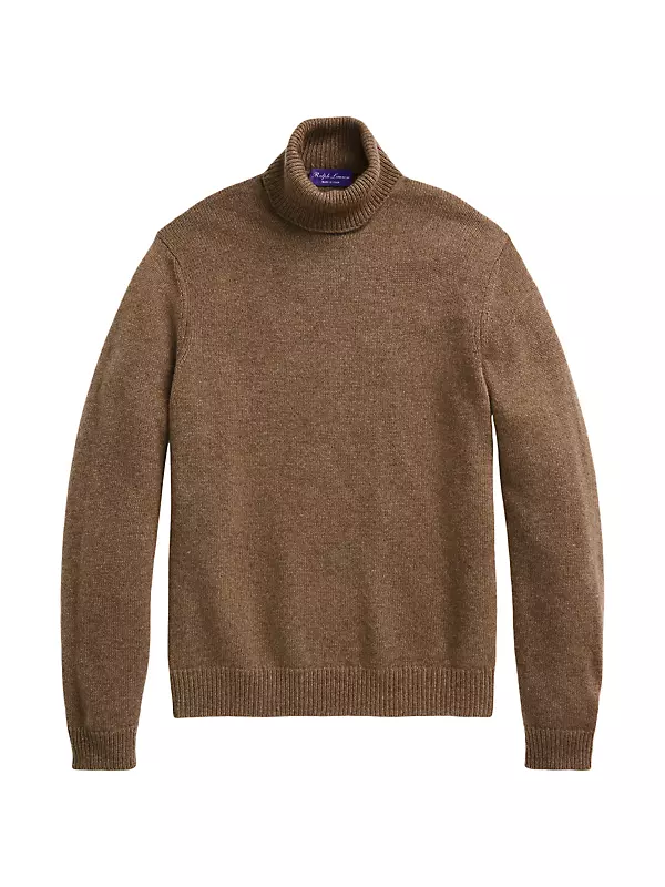 Ralph Lauren Men's Cashmere Turtleneck Sweater - Size L in Taupe Melange