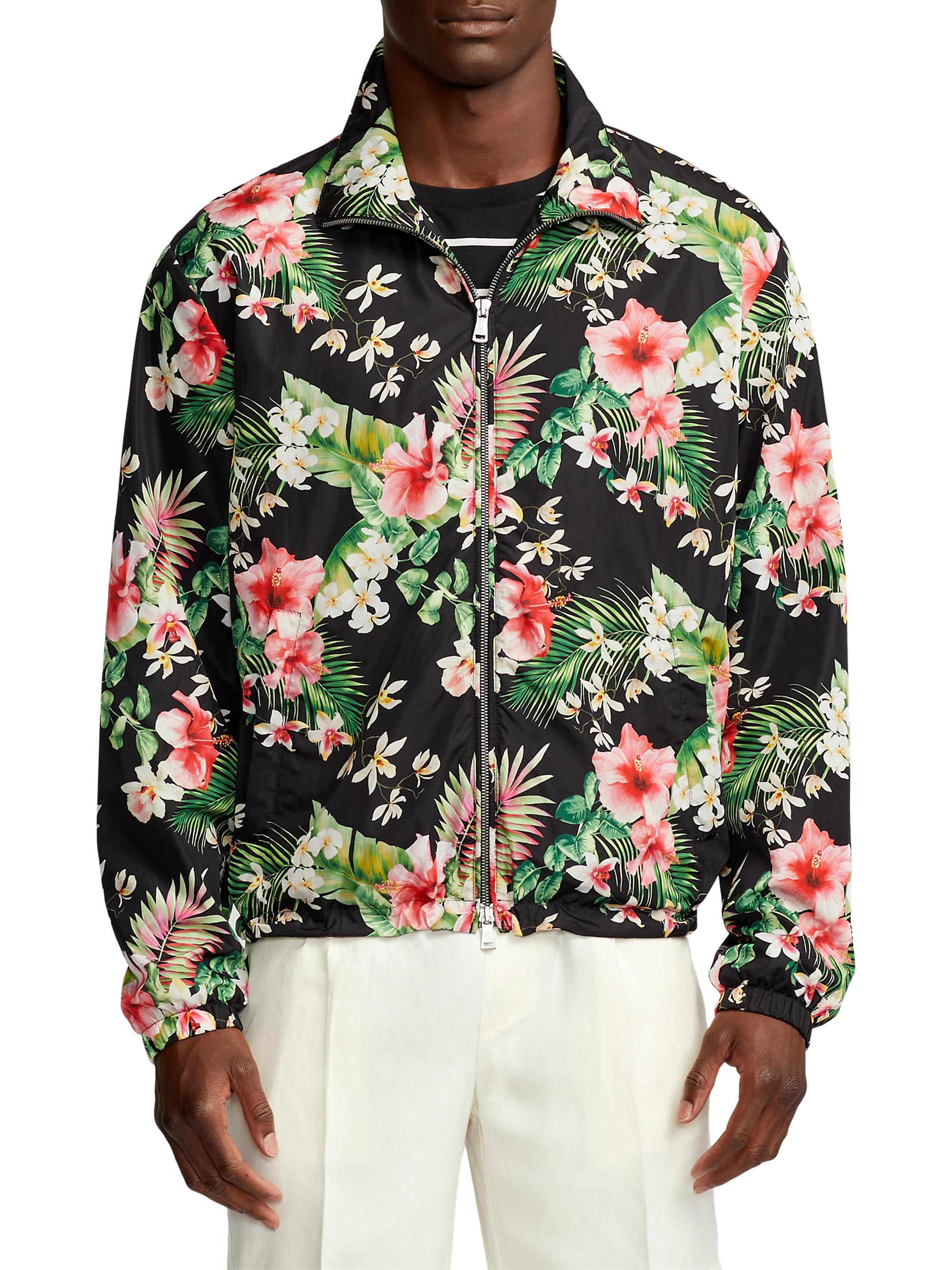 Ralph Lauren Purple Label Kellen Floral Zip-Up Bomber Jacket