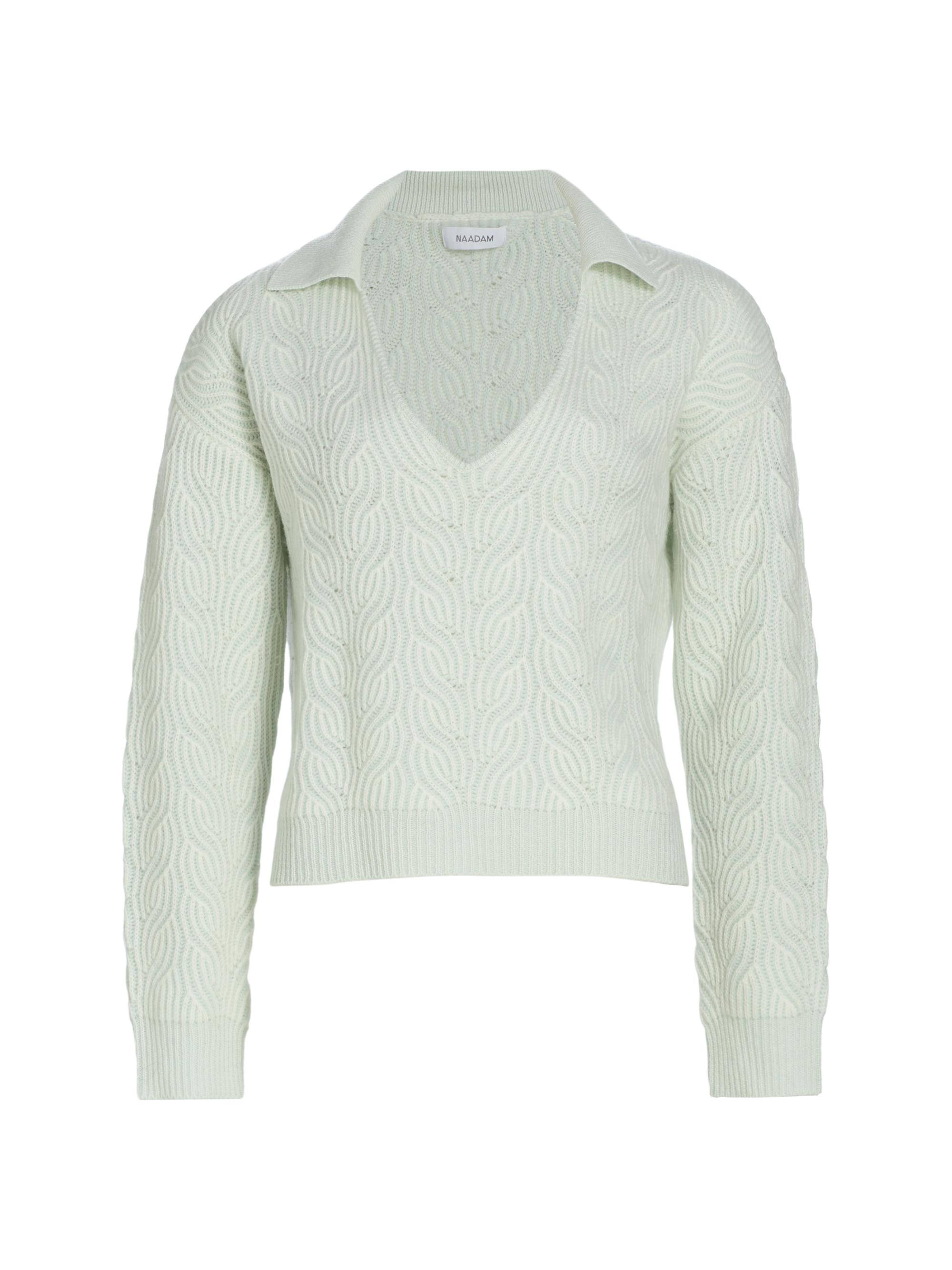 Naadam Women's Wool & Cashmere V-Neck Sweater - Mint