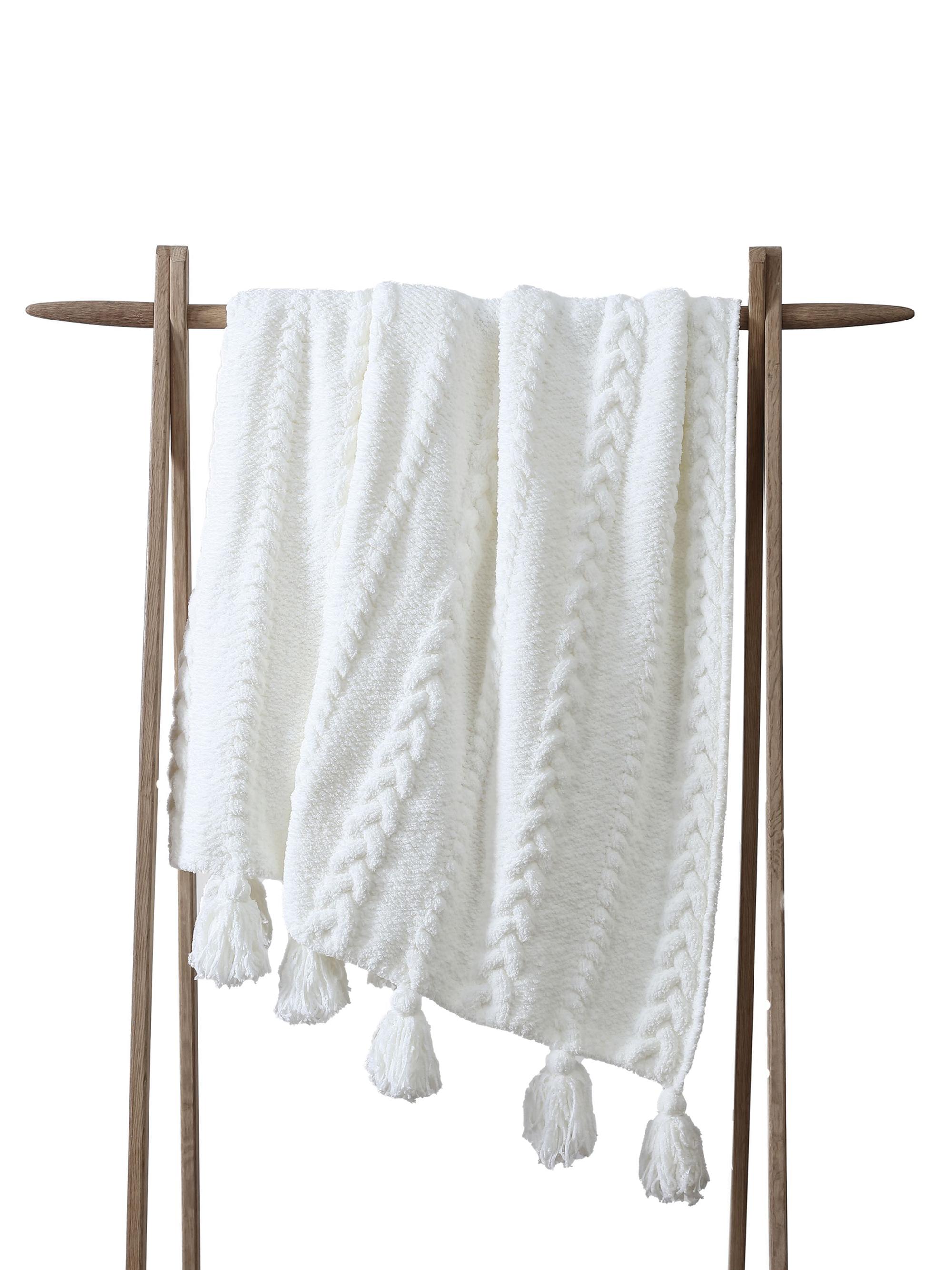 Sunday Citizen Braided Pom Pom Throw - Off White