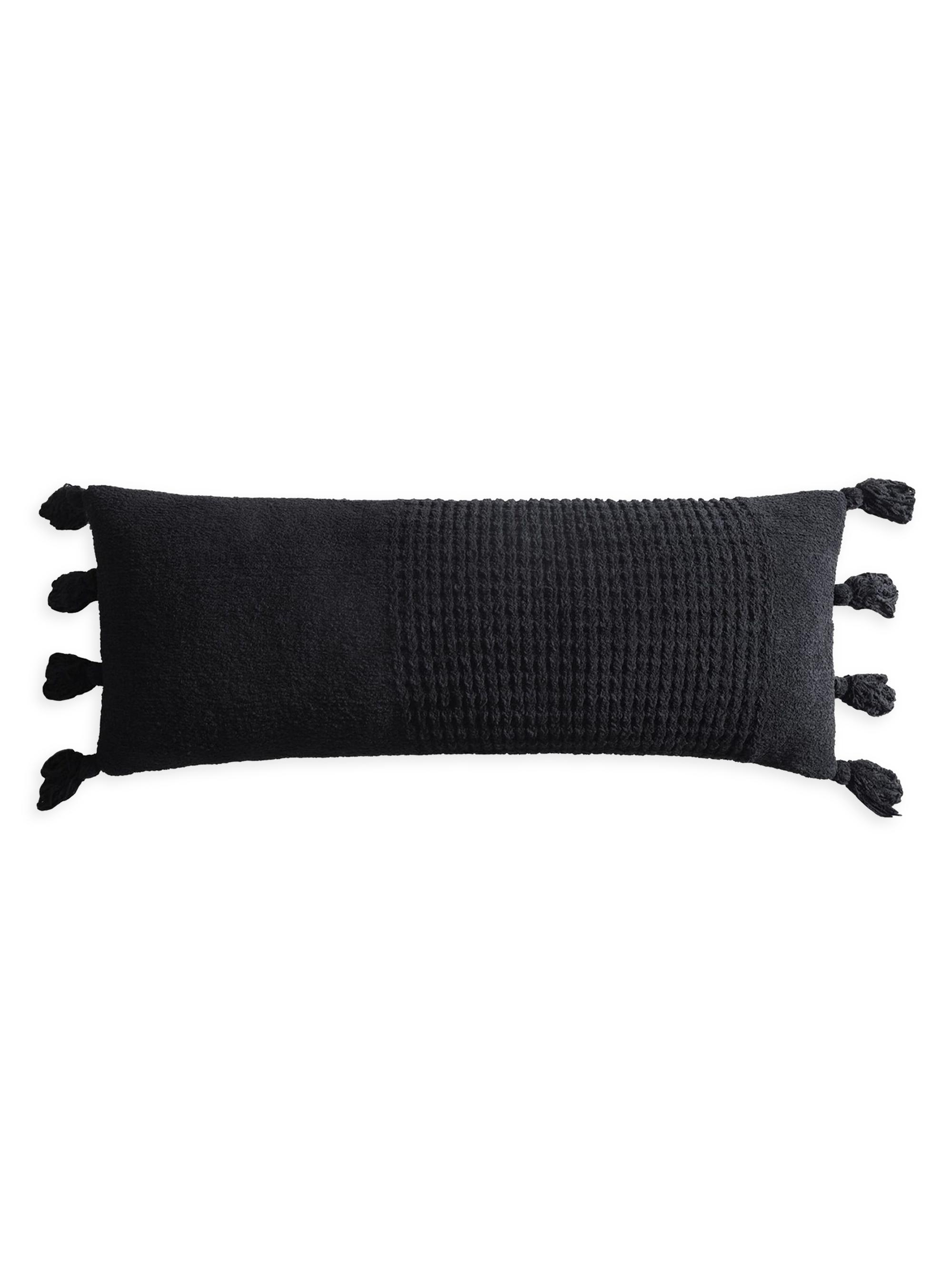 Sunday Citizen Braided Pom Pom Lumbar Pillow - Black