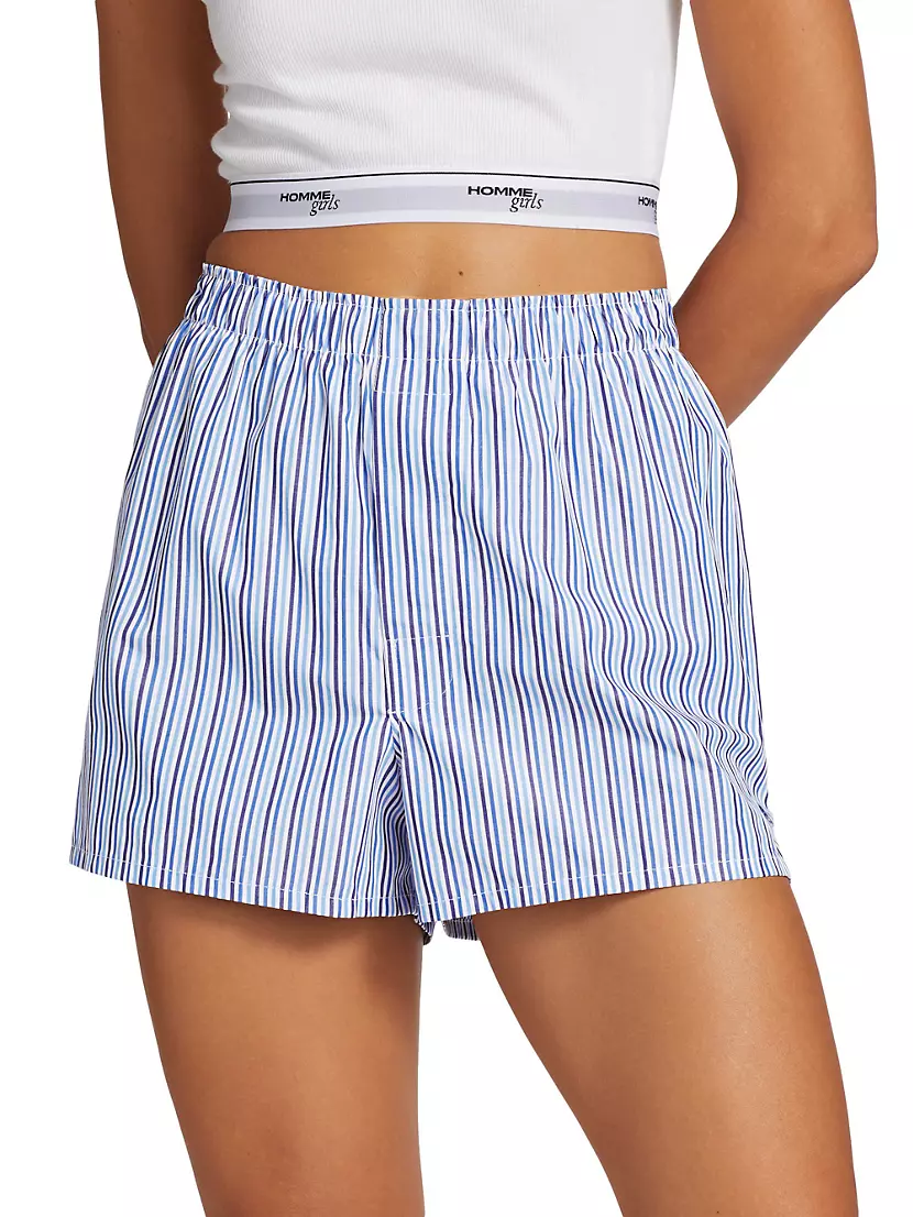 Shop Hommegirls Multi Stripe Boxer Shorts