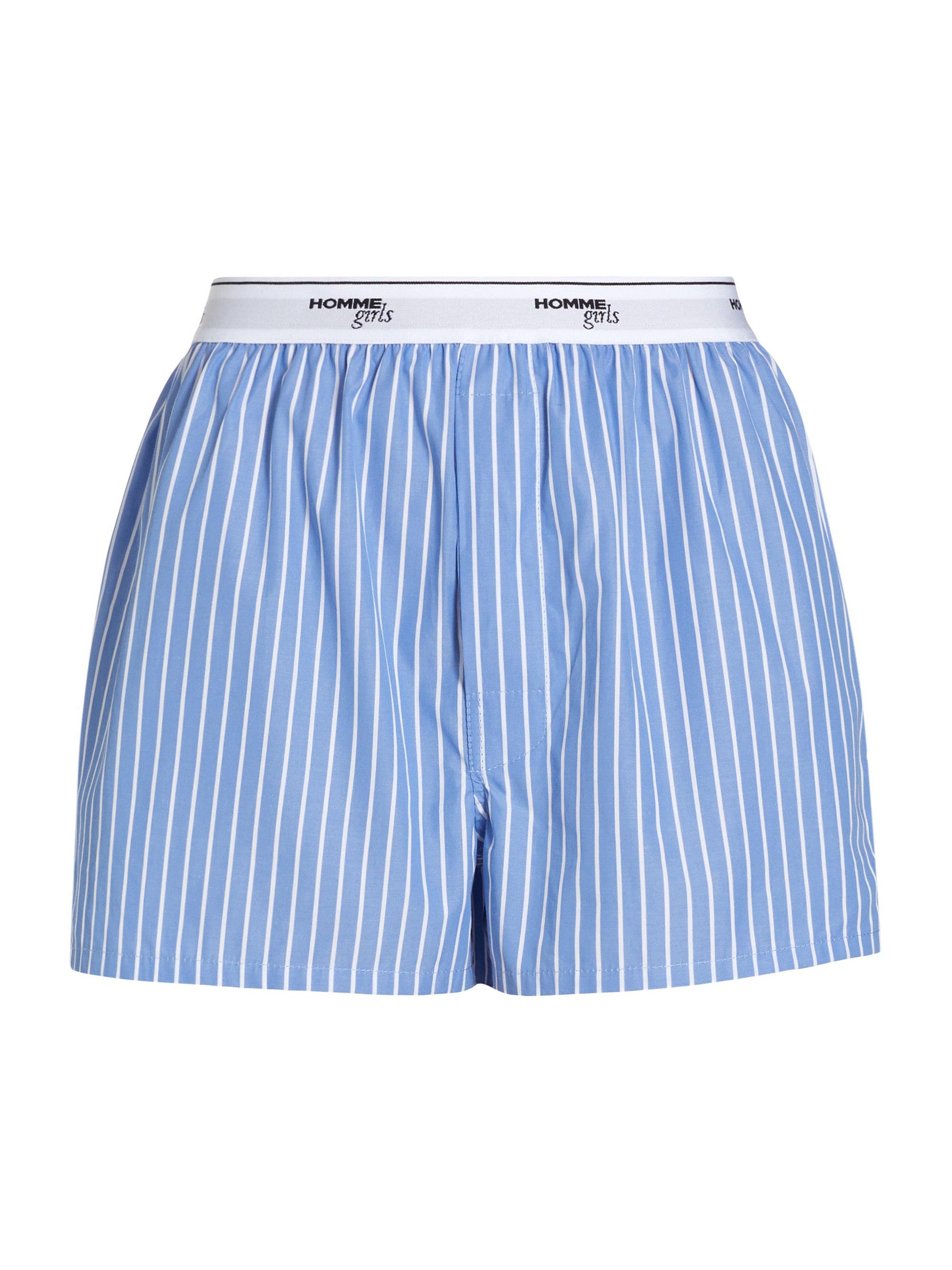 HOMMEgirls BOXER SHORTS  BLUE ショーツ HommeGirlsのブルー ボクサー ショートパンツがセール中