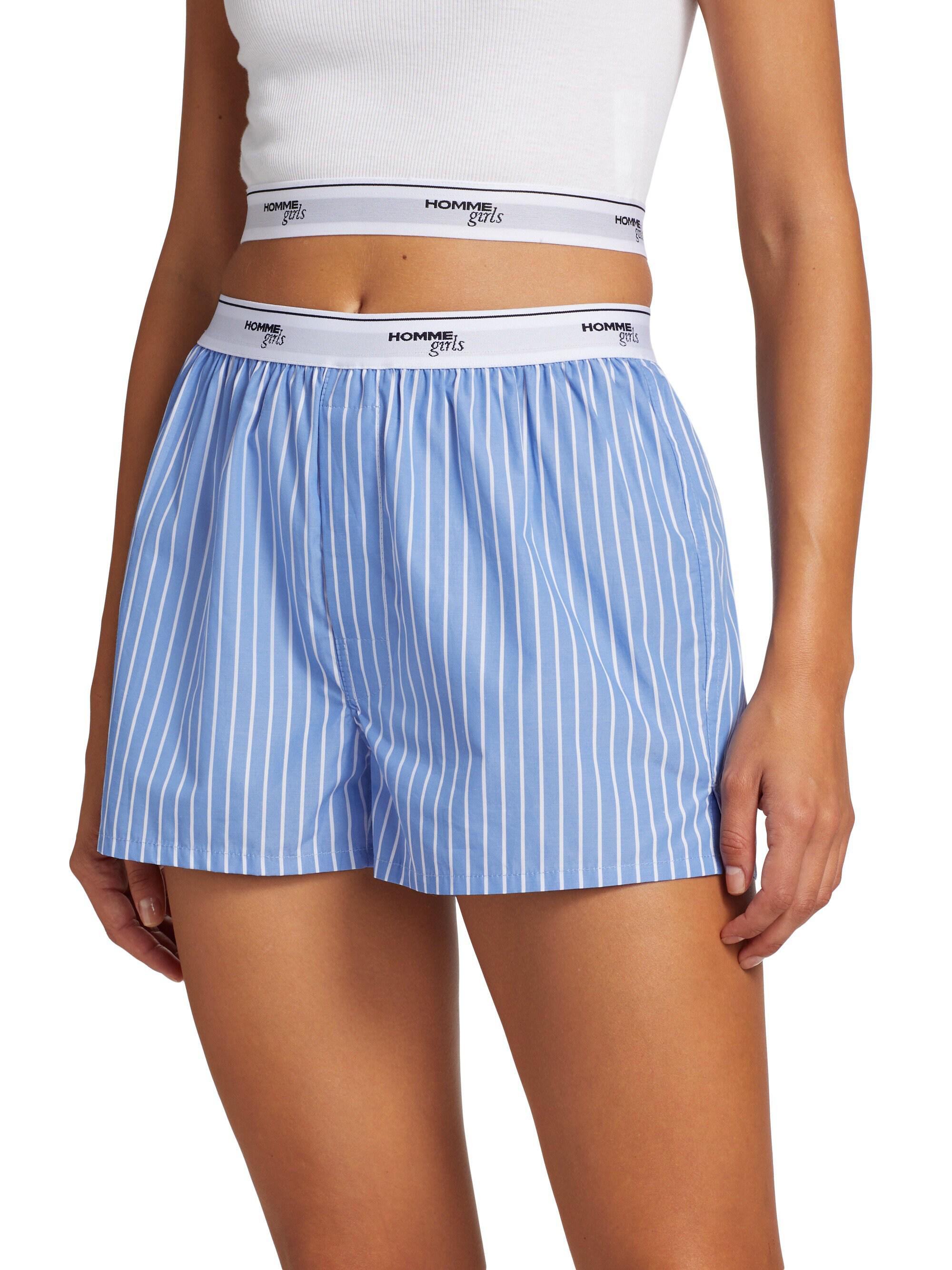 新品　WOMEN【HOMMEGIRLS】BOXER SHORTS Hommegirls Classic Stripe Boxer Shorts | Saks Fifth Avenue