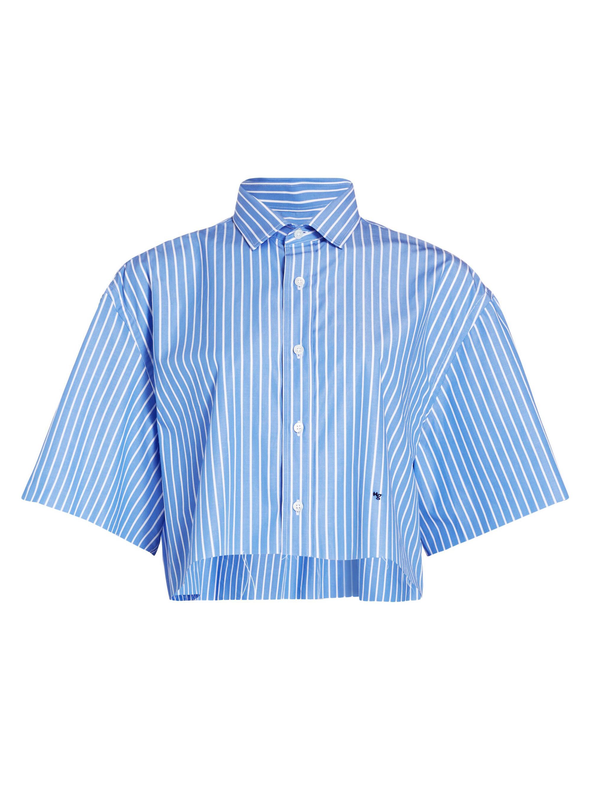 CROPPED SHIRT IN MINI STRIPE hommegirls