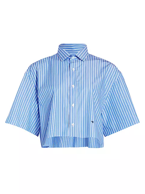 Shop Hommegirls Oversized Stripe Cropped Shirt | Saks Fifth Avenue