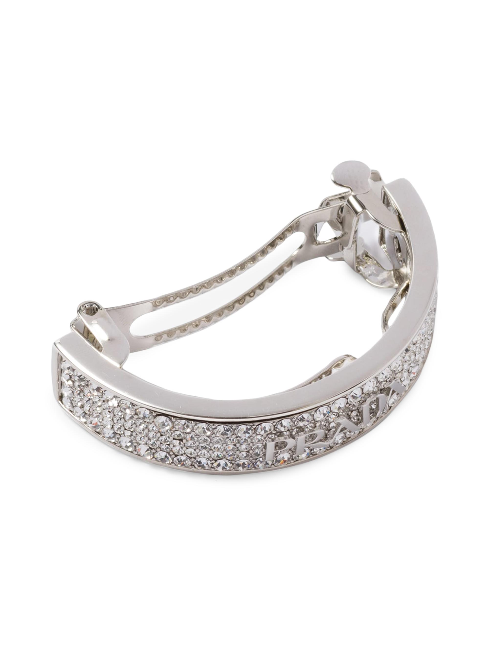 Prada Women's Brass Hair Clip With Crystals - Assorted