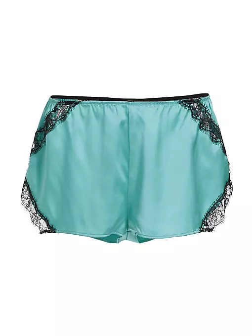 Kiki de Montparnasse - Lace Inset Silk Tap Shorts