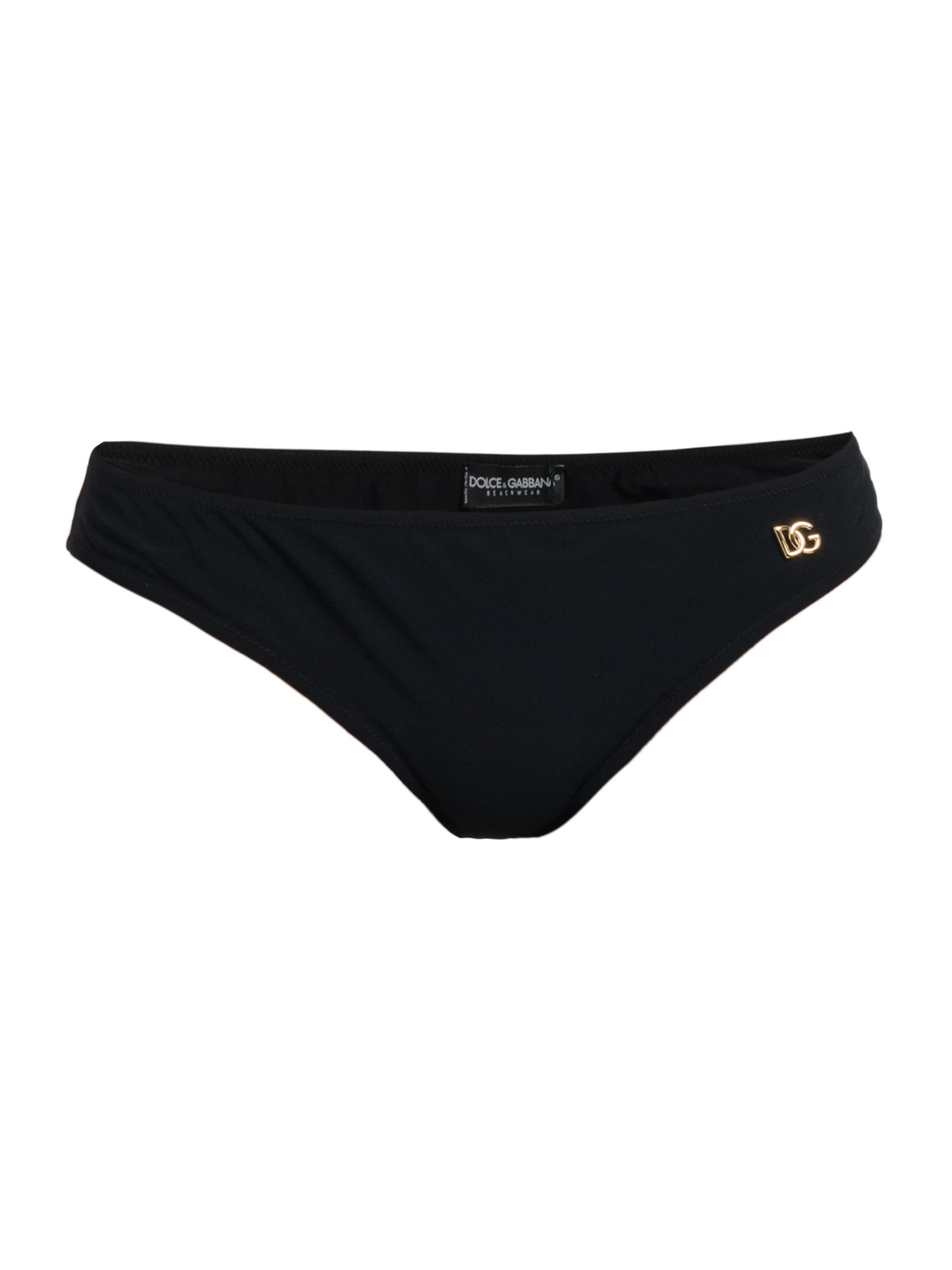 Dolce & Gabbana Women's Logo Low-Rise Bikini Bottom - Nero