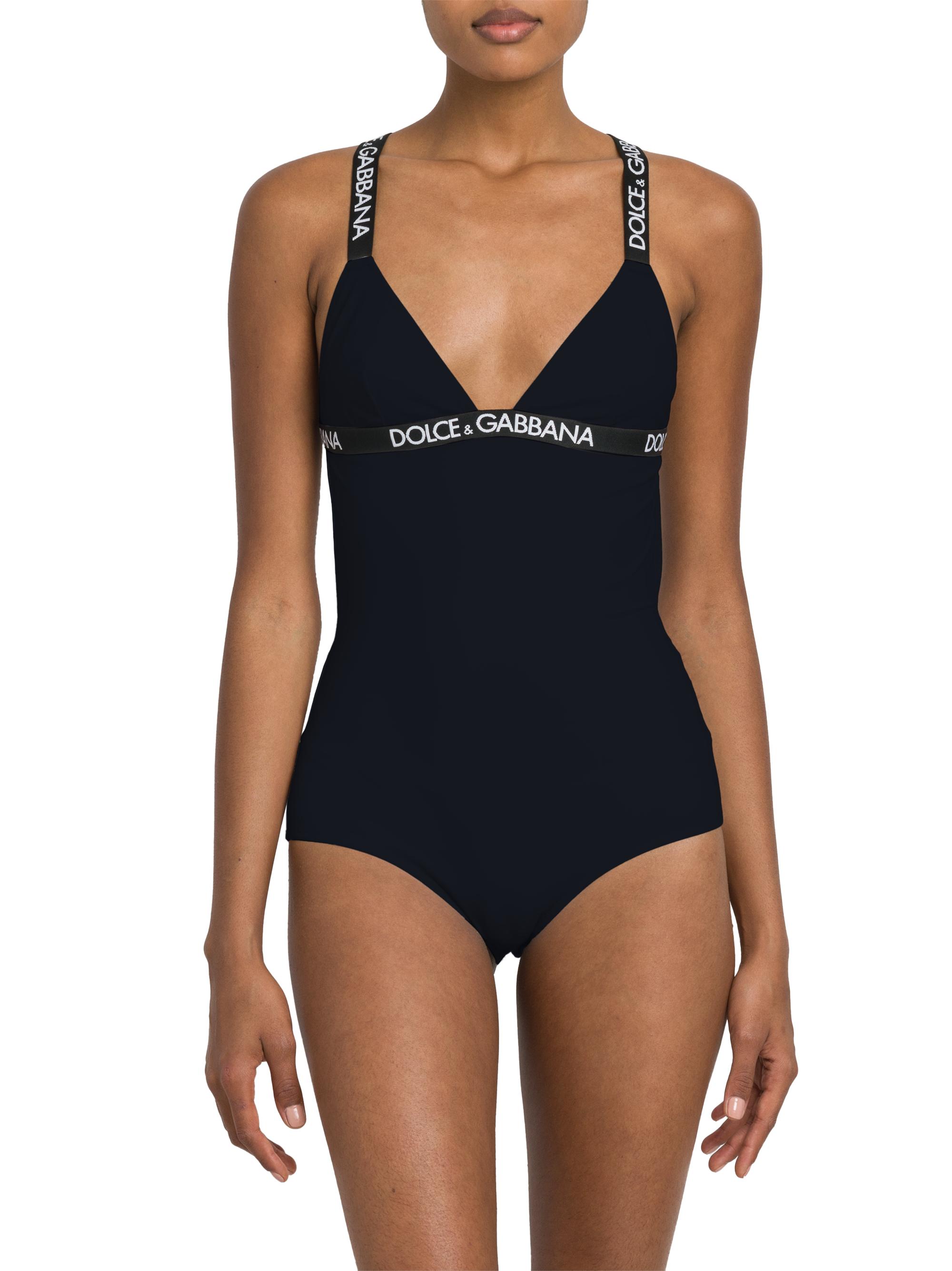 Dolce&Gabbana Logo-Strap One-Piece Swimsuit | Saks Fifth Avenue