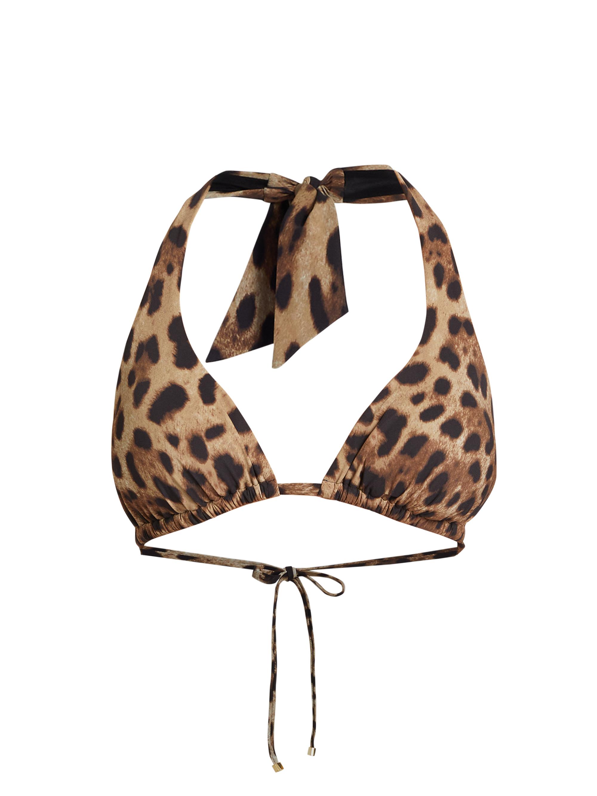 Dolce & Gabbana Women's Leopard Halter Bikini Top - Leo New
