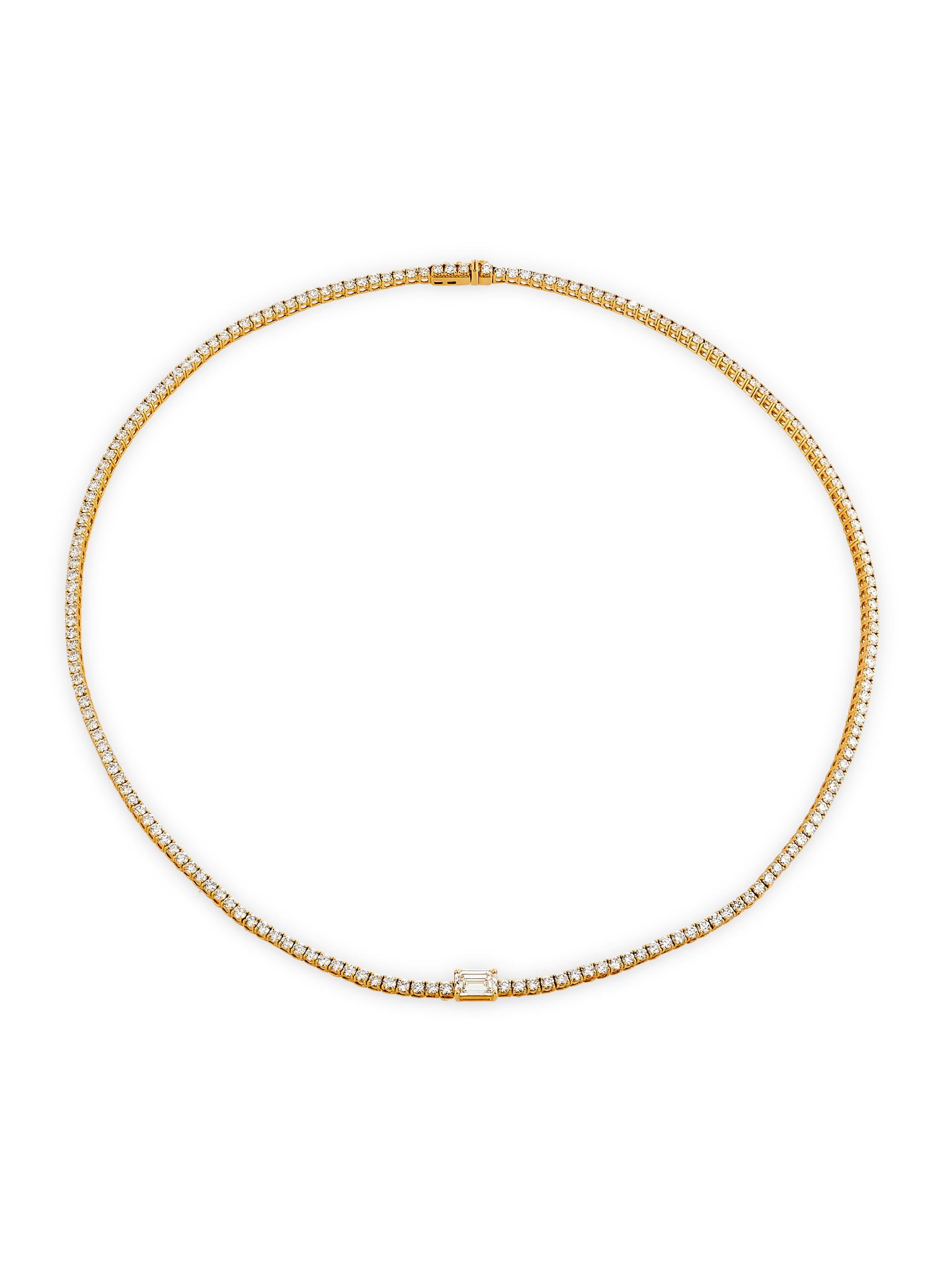 Stephanie Gottlieb Women's Marley 14K Yellow Gold & 6.70 TCW Diamond Tennis Necklace/16" - Yellow Gold