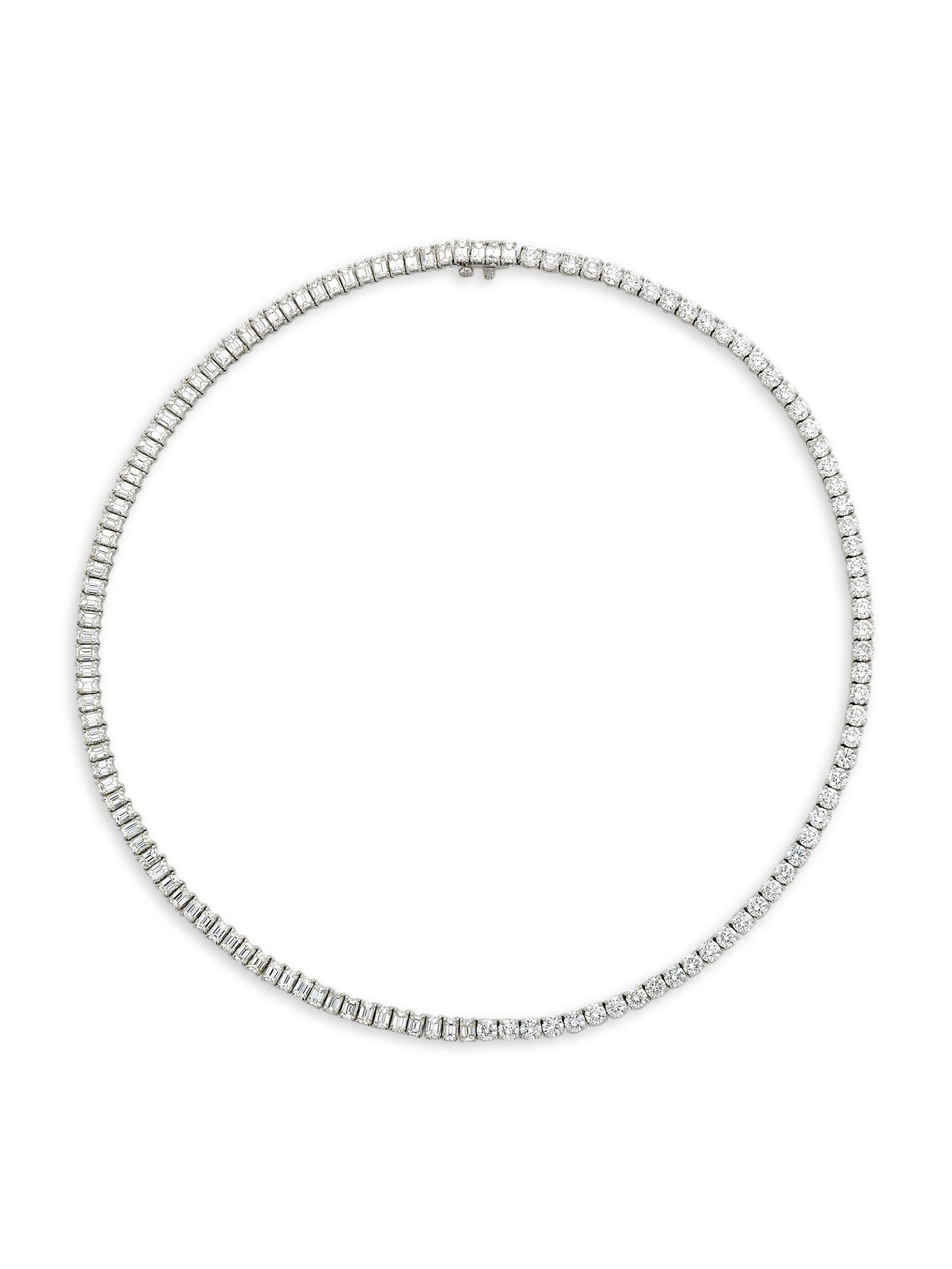 Stephanie Gottlieb Women's The Undecided 14K White Gold & 21.87 TCW Diamond Tennis Necklace/16" - White Gold