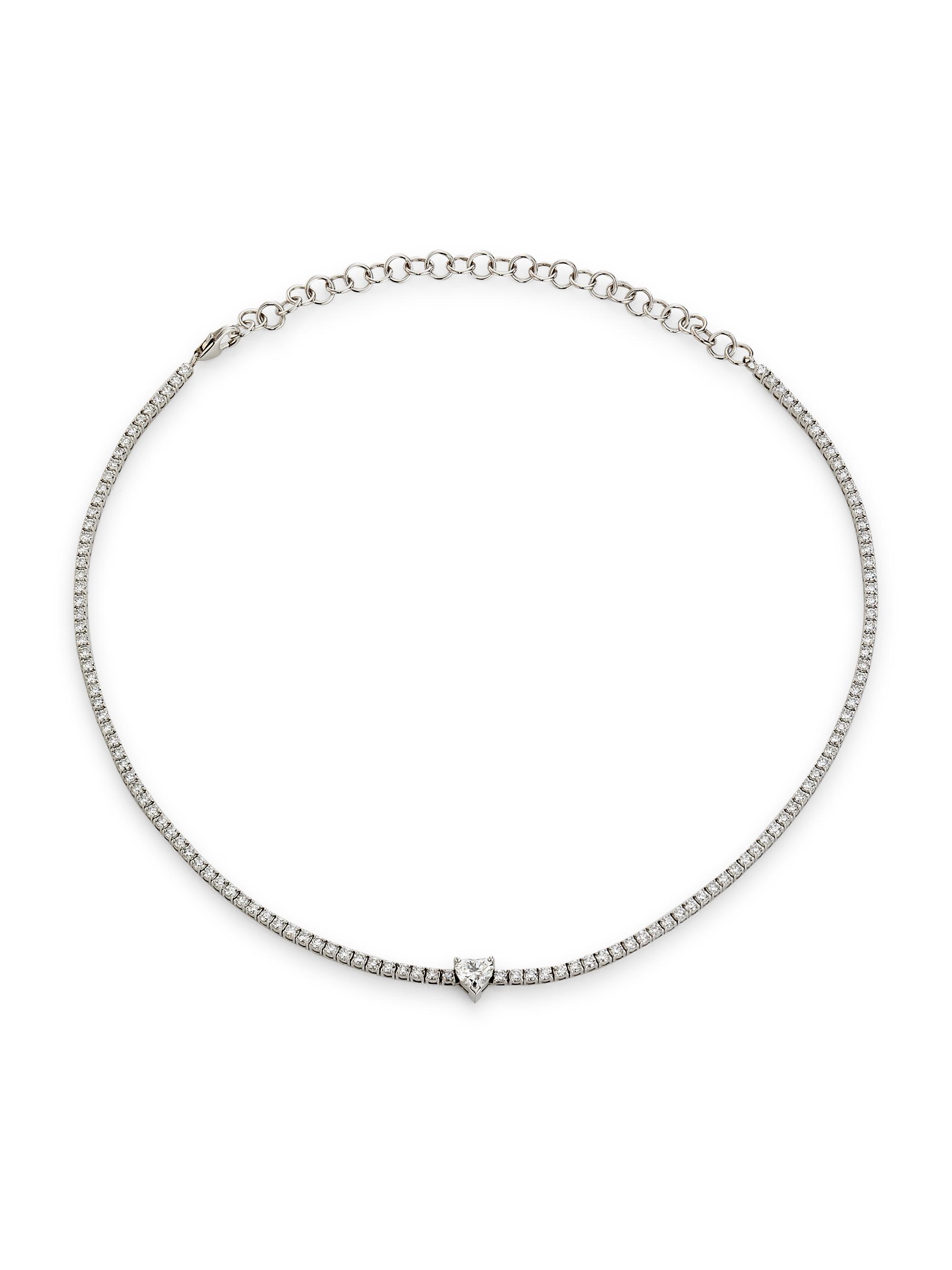 Stephanie Gottlieb Women's Paloma 14K White Gold & 4 TCW Diamond Tennis Choker Necklace/14.25" - White Gold