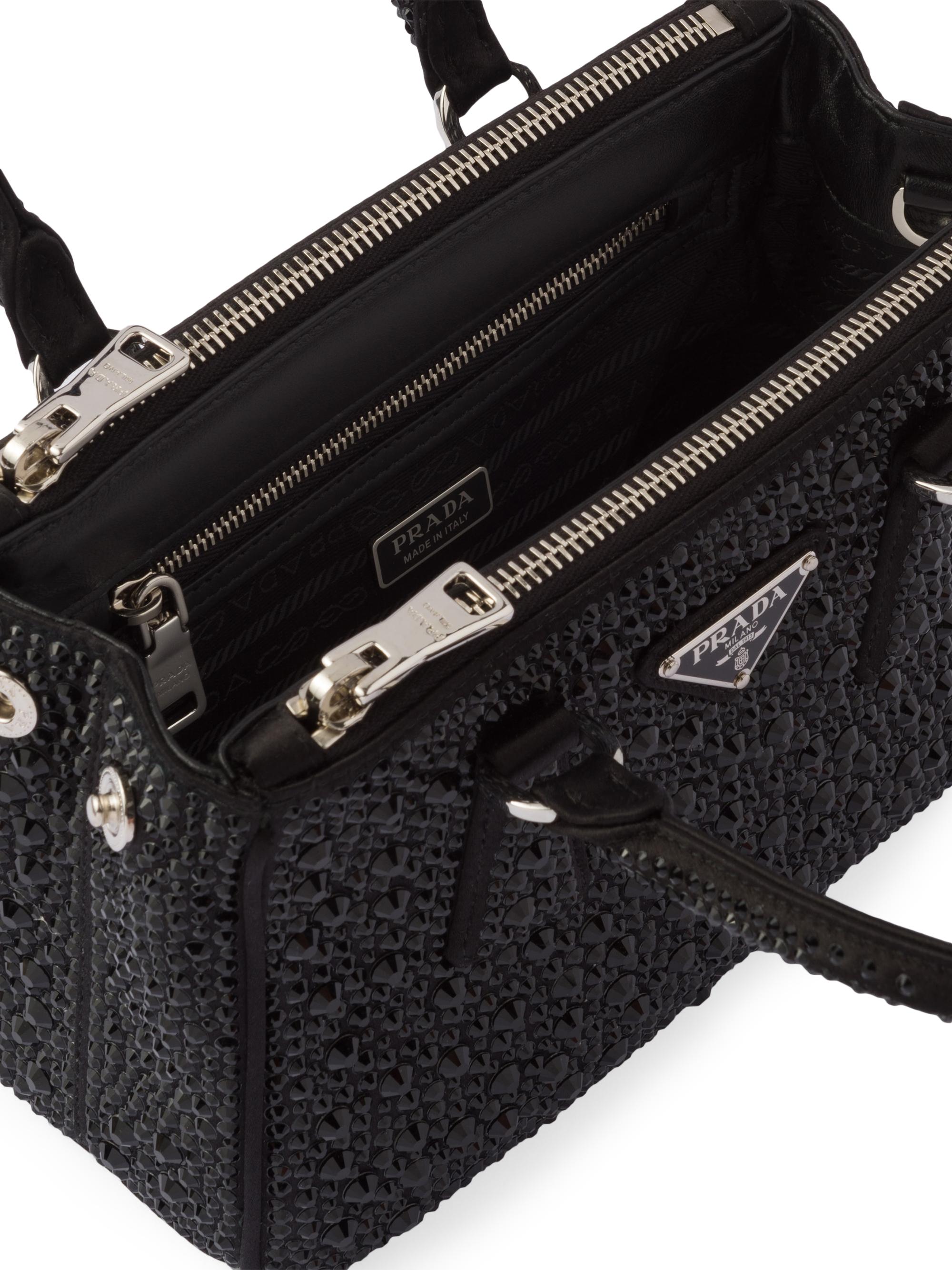 Prada Galleria Satin Mini Bag with Crystals | Saks Fifth Avenue