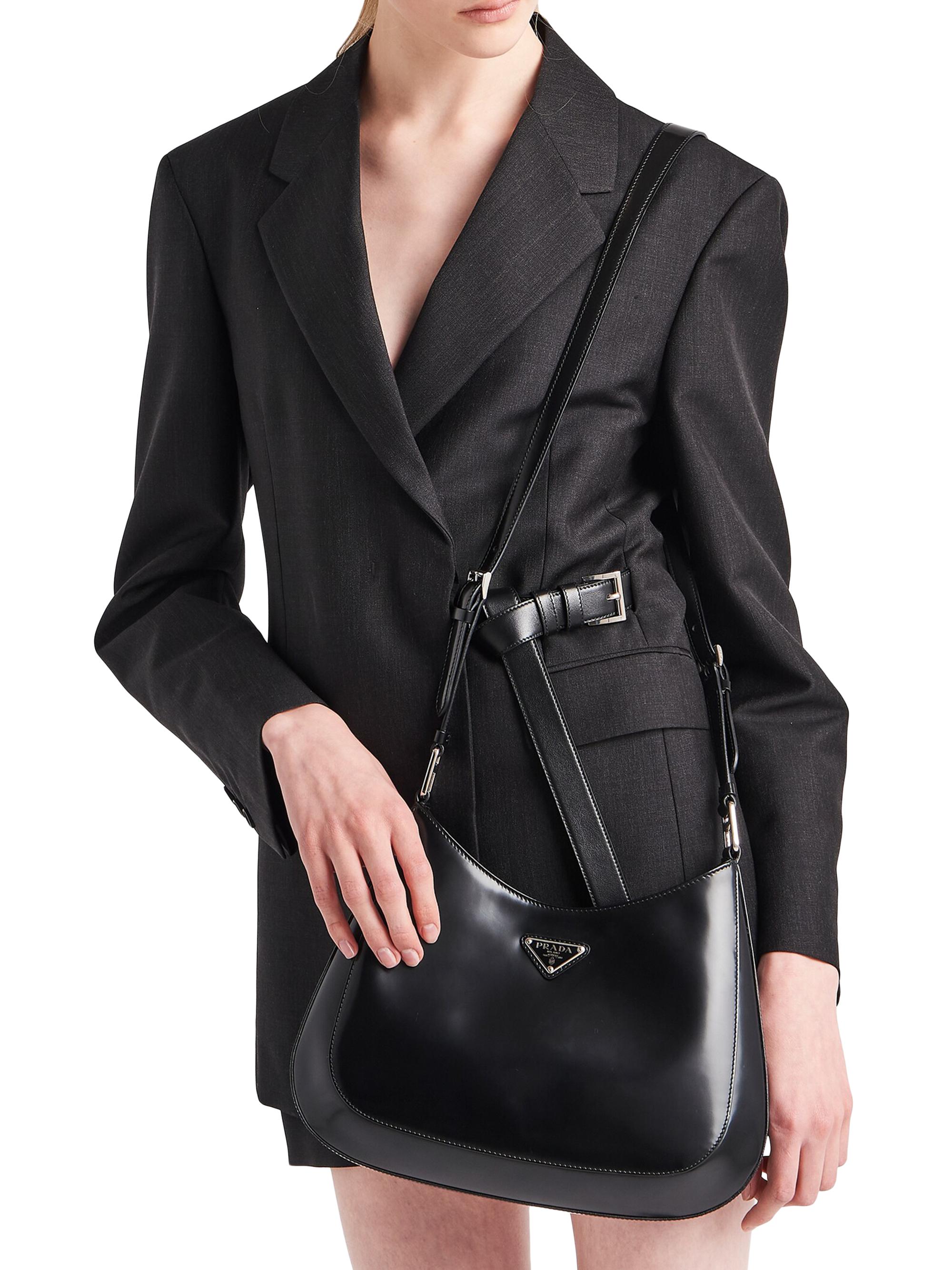 Prada Cleo Brushed Leather Shoulder Bag | Saks Fifth Avenue